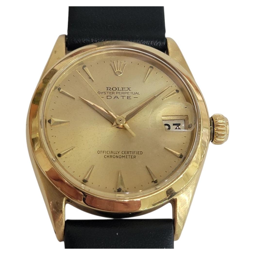 Rolex Ref 6624 Oyster Date 18k Solid Gold Midsize 30mm 1960s Automatic RA456C