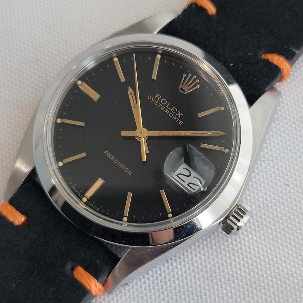 Rolex Ref 6694 Oysterdate Precision 34mm Mens 1980s Manual Hand Wind RA683B Excellent état - En vente à Beverly Hills, CA