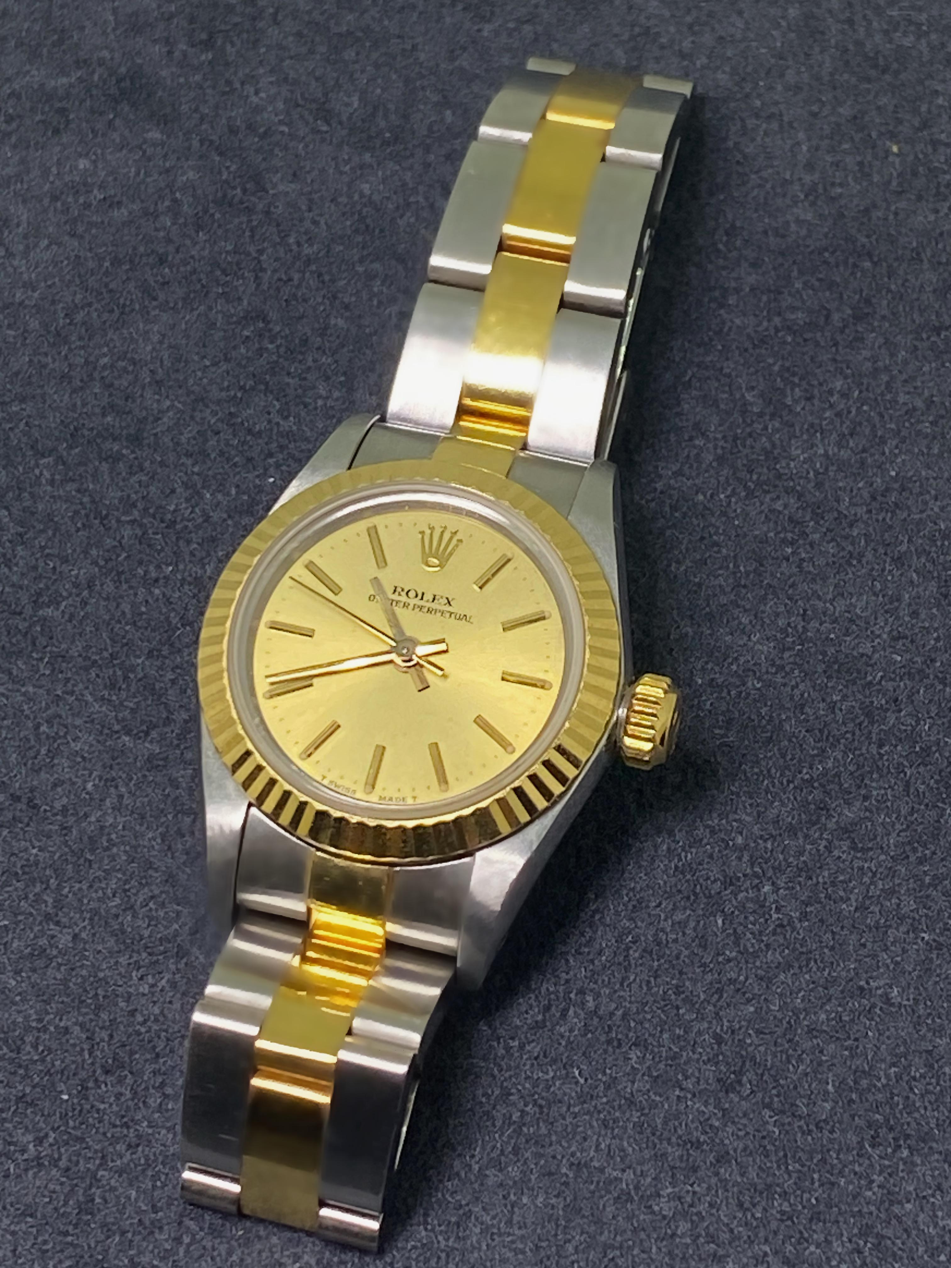 Rolex Oyster ref 67000 Two Tone Champagne Dial Automatic Caliber 2130 Watch 2