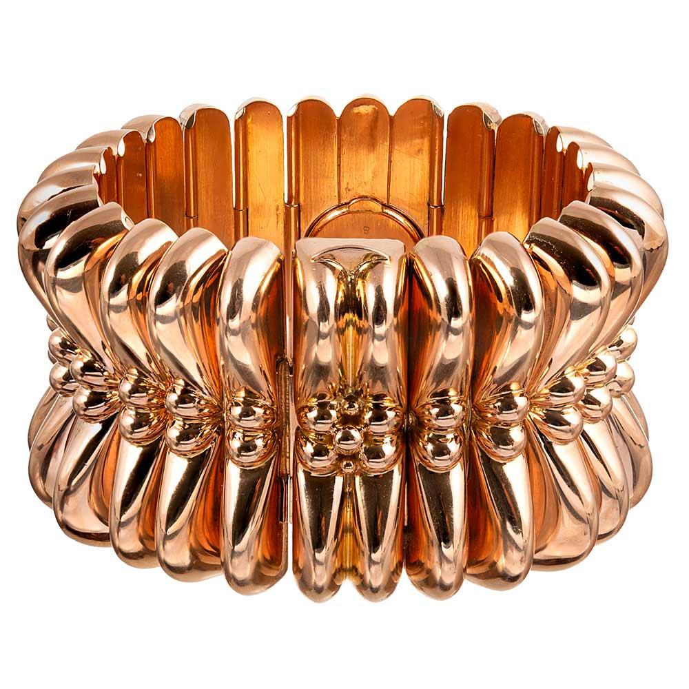 Rolex Retro Rose Gold Oversized Bracelet Watch In Good Condition For Sale In Carmel-by-the-Sea, CA