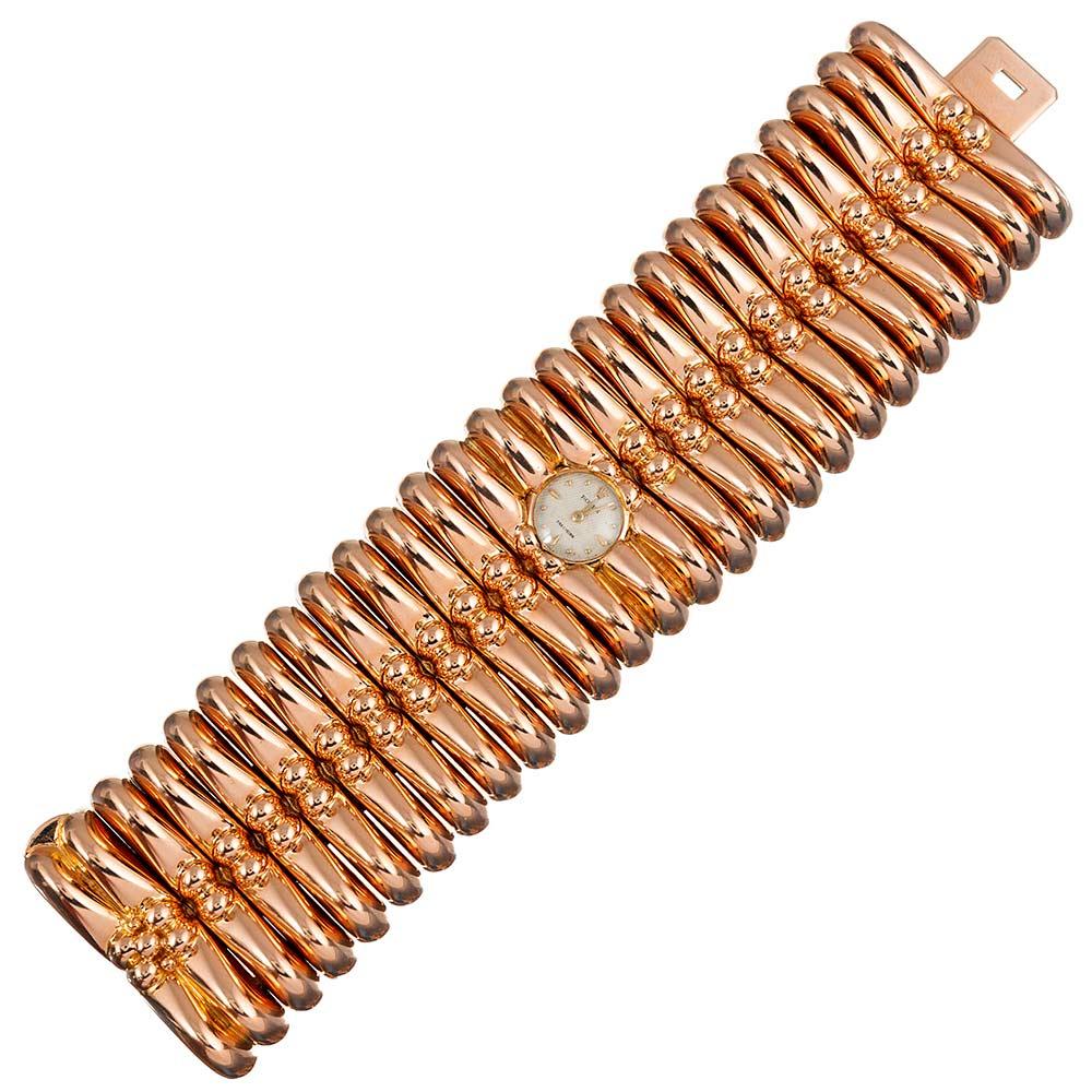 Women's Rolex Retro Rose Gold Oversized Bracelet Watch