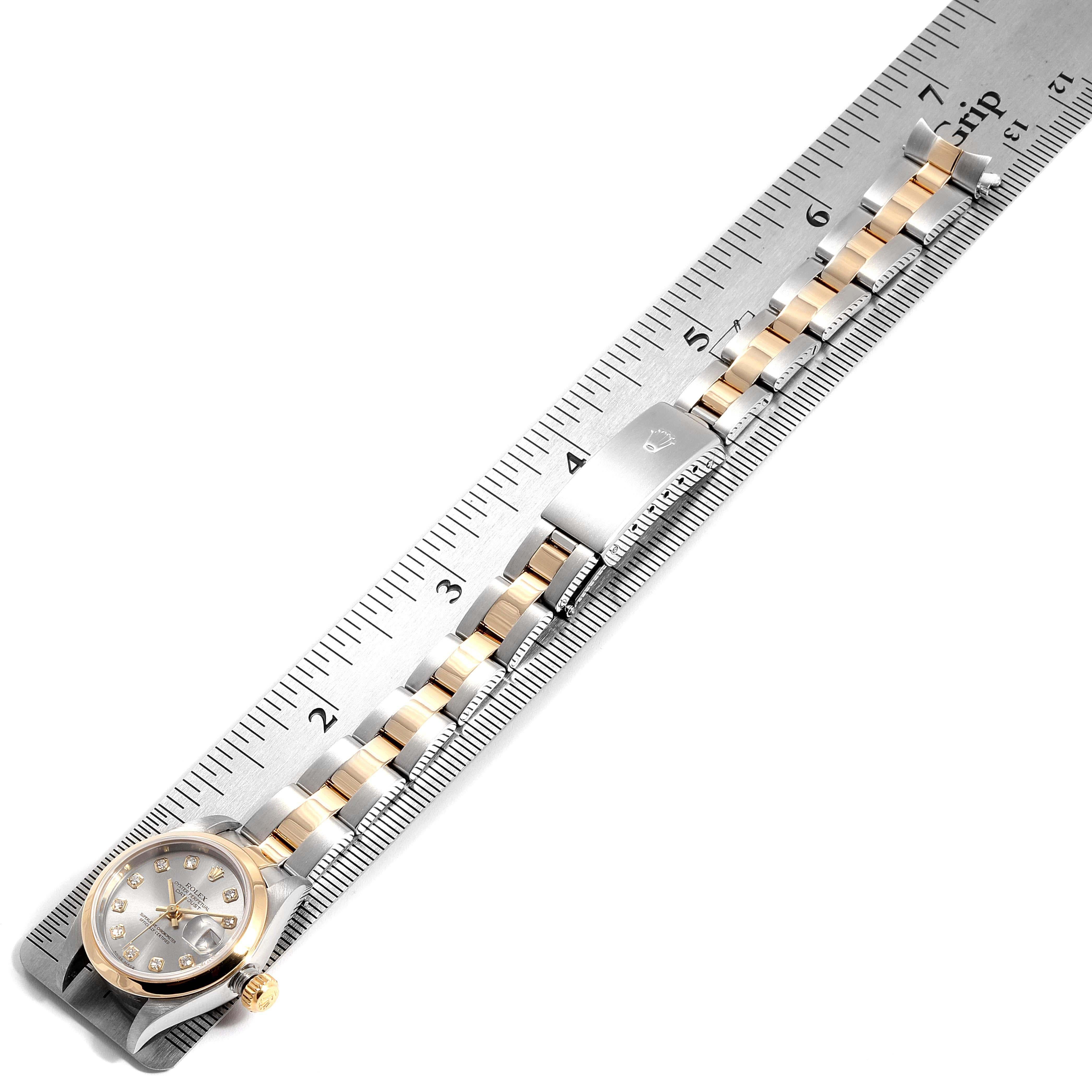 Rolex Rhodium 18K Yellow Gold Stainless Steel Diamonds Women's Wristwatch 26 MM 2