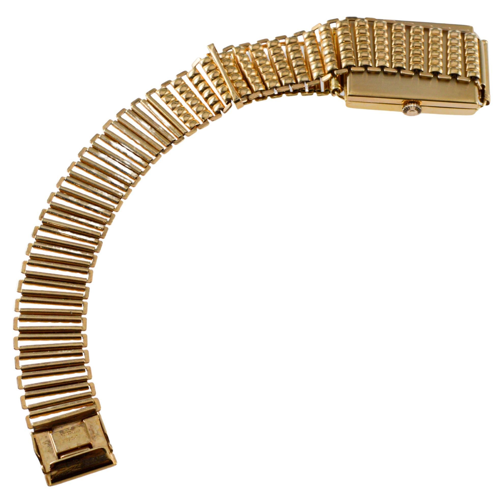 Rolex- Rolco 9ct Dress Watch circa 1930's with Original Bamboo Ladder Bracelet For Sale 10