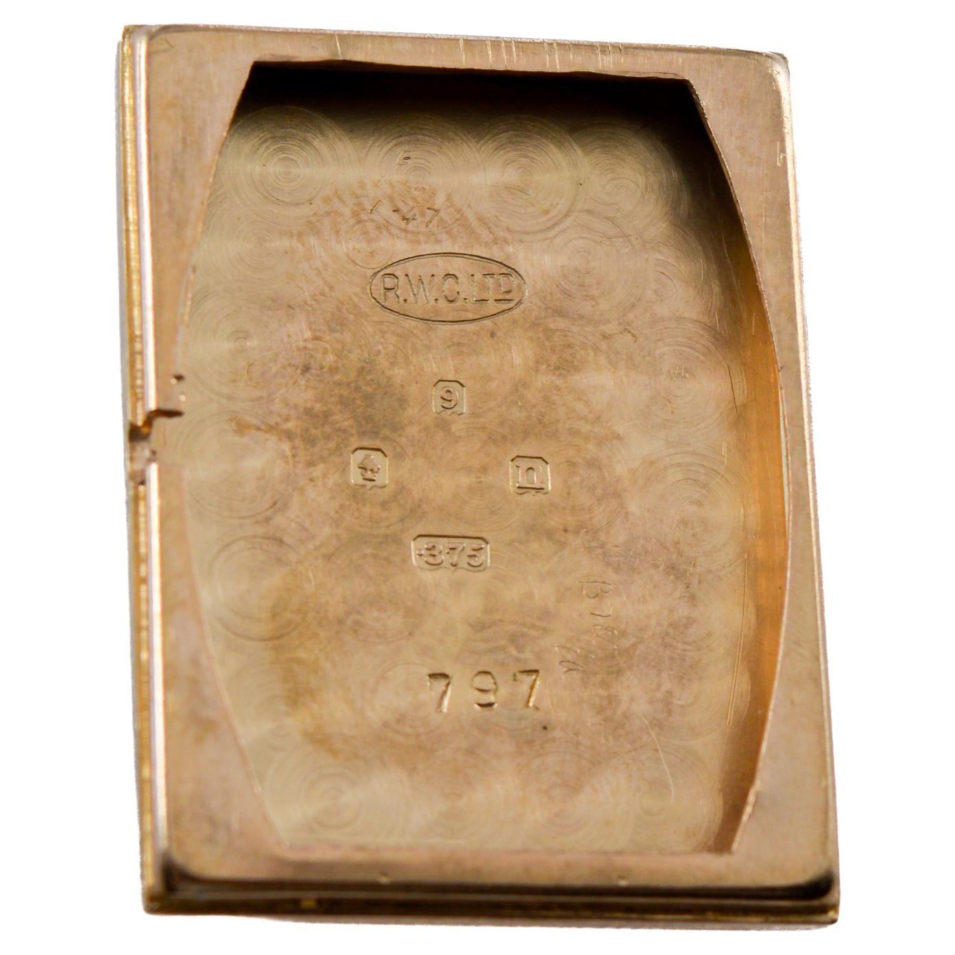Rolex- Rolco 9ct Dress Watch circa 1930's with Original Bamboo Ladder Bracelet For Sale 11