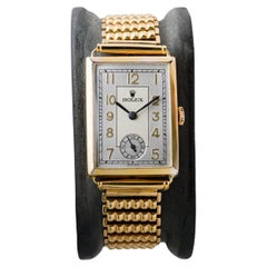 Rolex- Rolco 9ct Dress Watch circa 1930's mit Original Bambus-Leiter-Armband