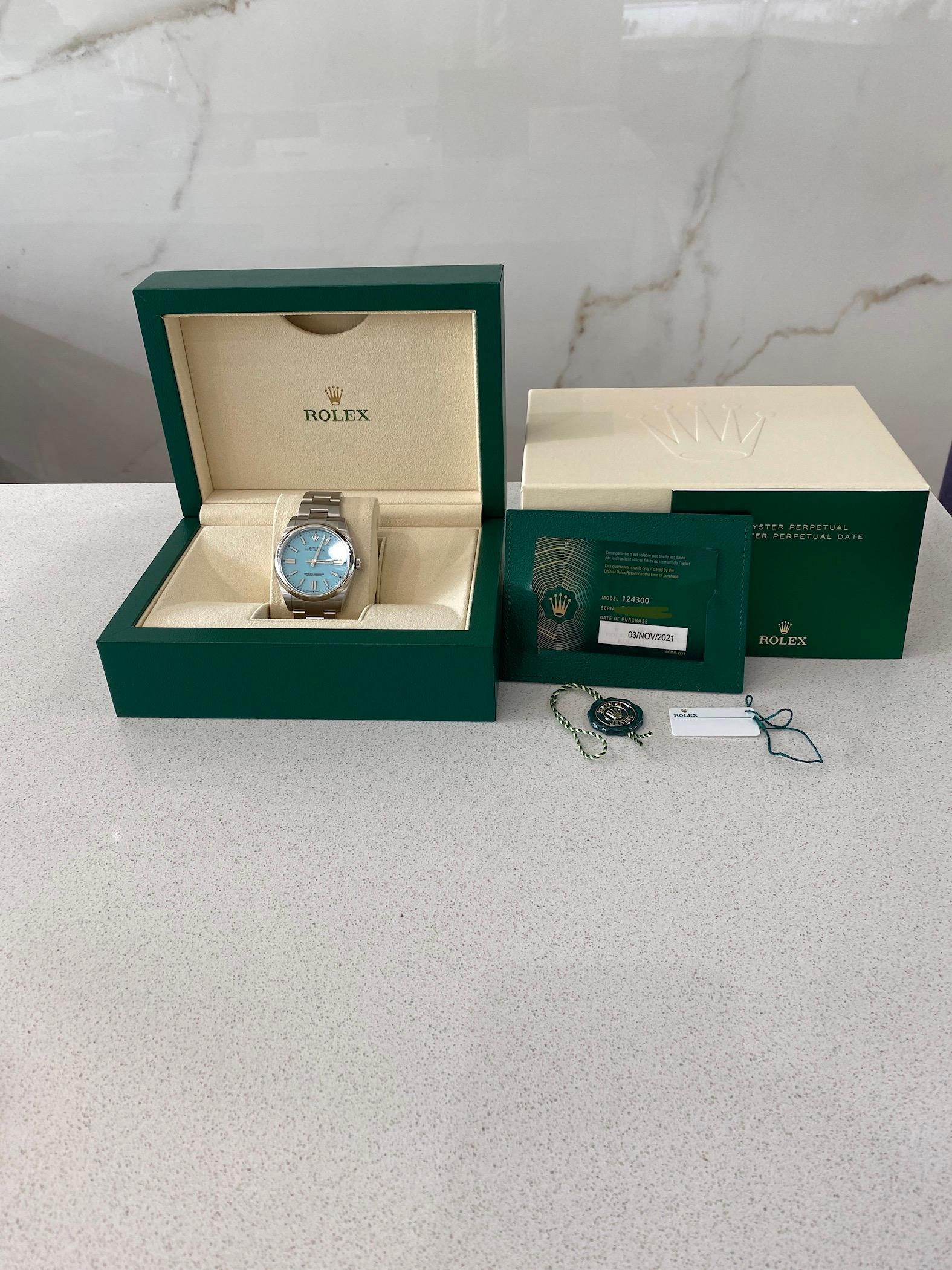 Rolex Rolex Oyster Perpetual 41mm Reference 124300 Turquoise Dial  4