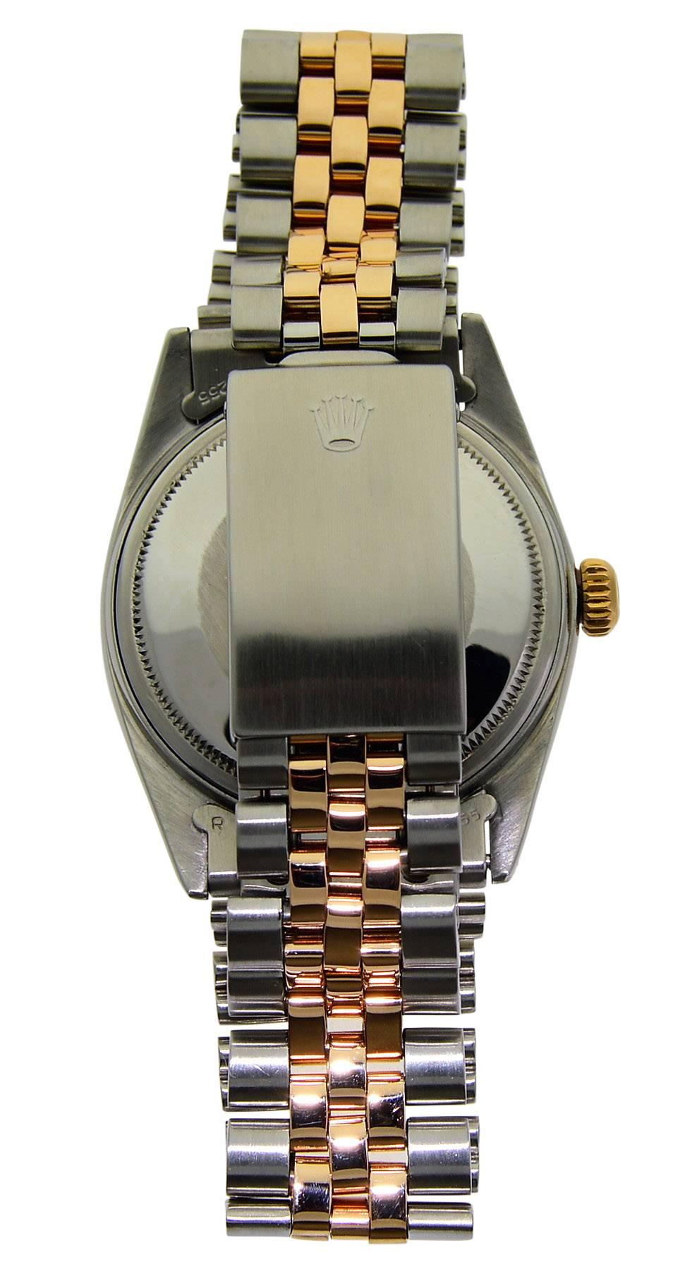 Rolex Rose Gold Stainless Steel Jubilee Bracelet Self-Winding Wristwatch For Sale 2