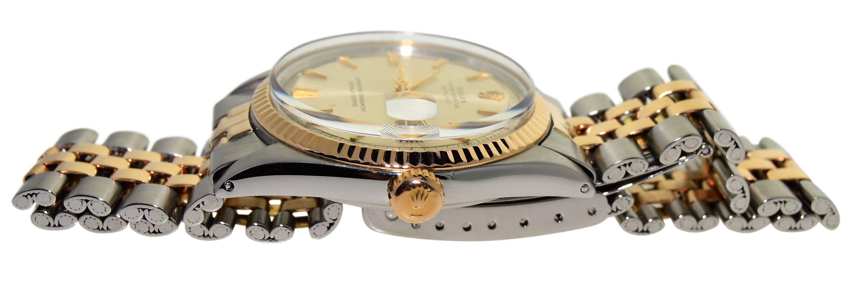 Women's or Men's Rolex Rose Gold Stainless Steel Jubilee Bracelet Self-Winding Wristwatch For Sale