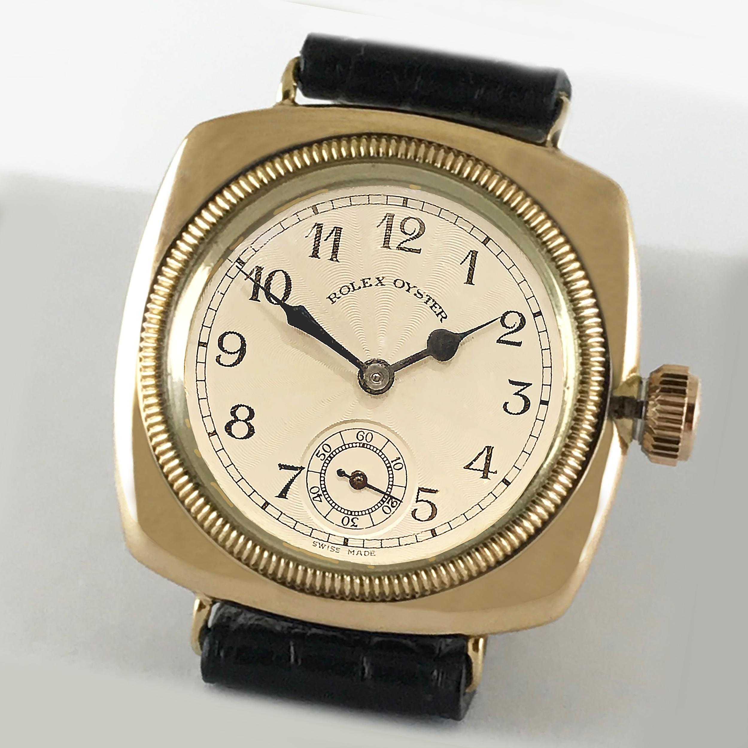 Rolex, Rose Gold, Art Deco Cushion Oyster Dated, 1930 1