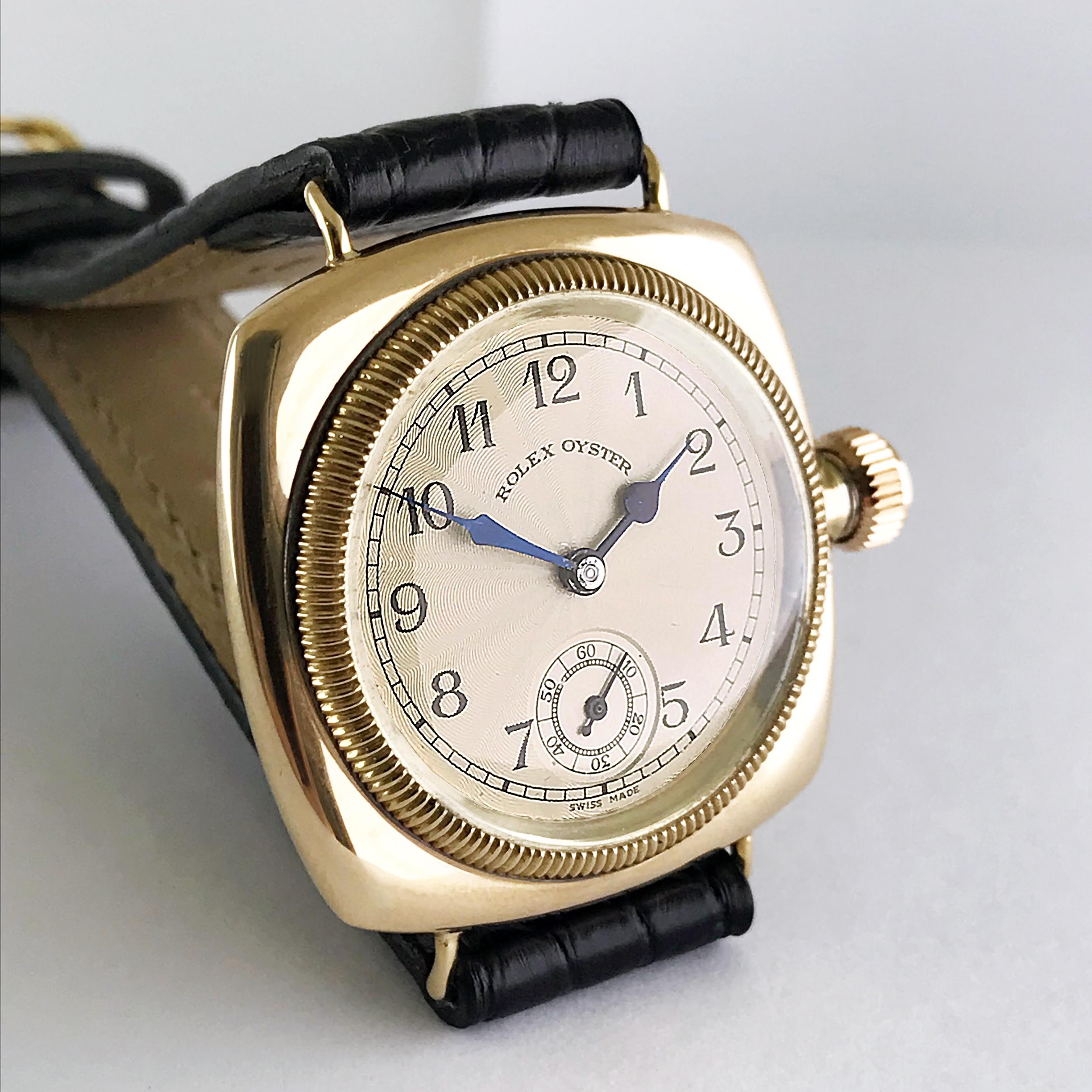 Rolex, Rose Gold, Art Deco Cushion Oyster Dated, 1930 2