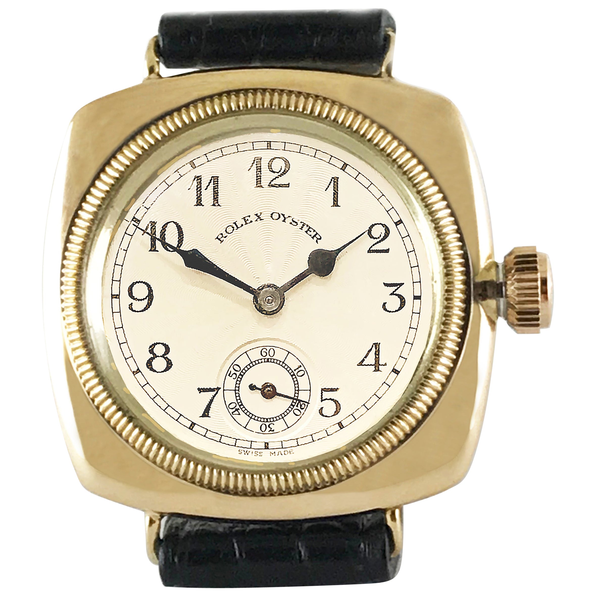 Rolex, coussin Oyster Art Déco en or rose, daté de 1930