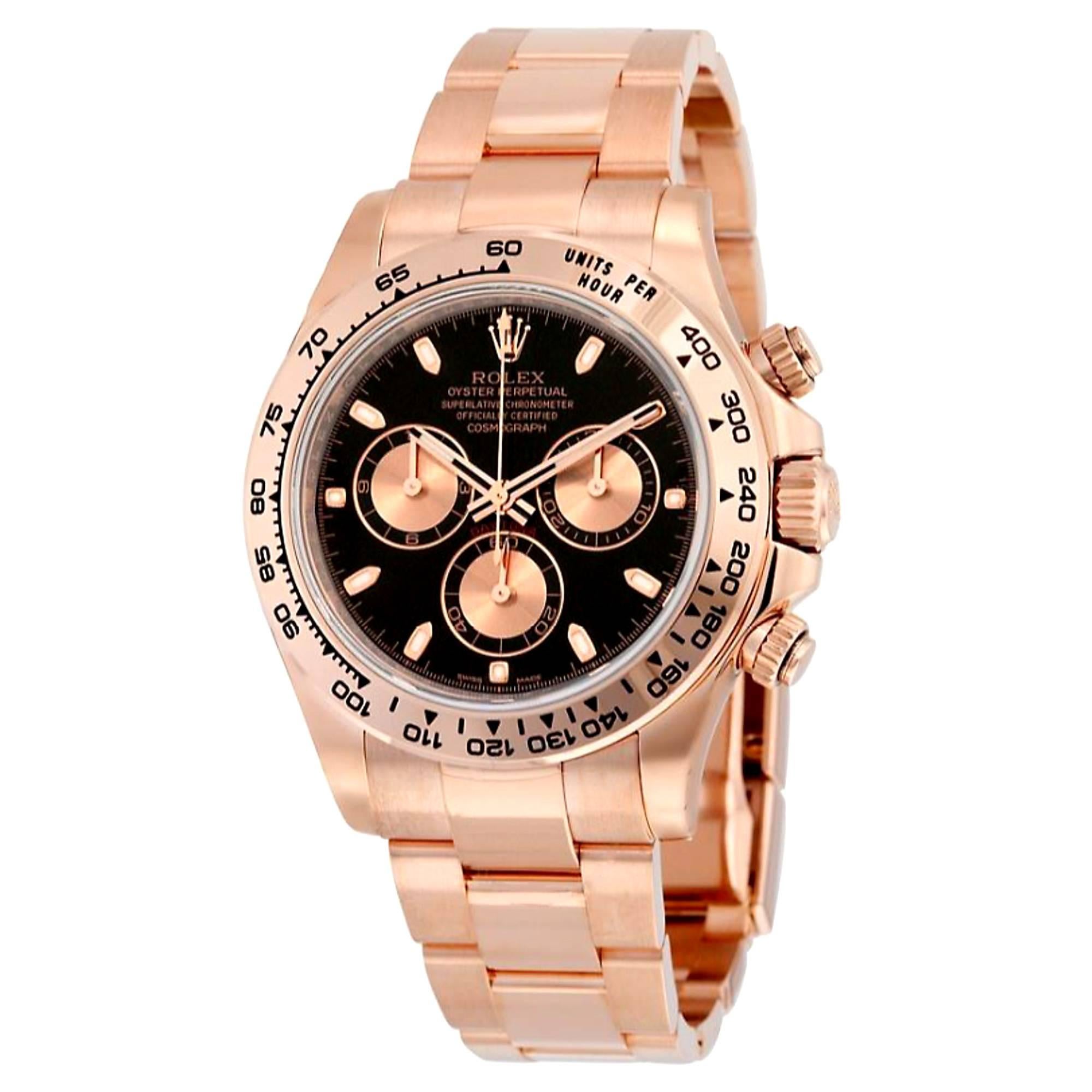 Rolex Rose Gold Daytona Cosmograph Self Winding Wristwatch Ref 116505