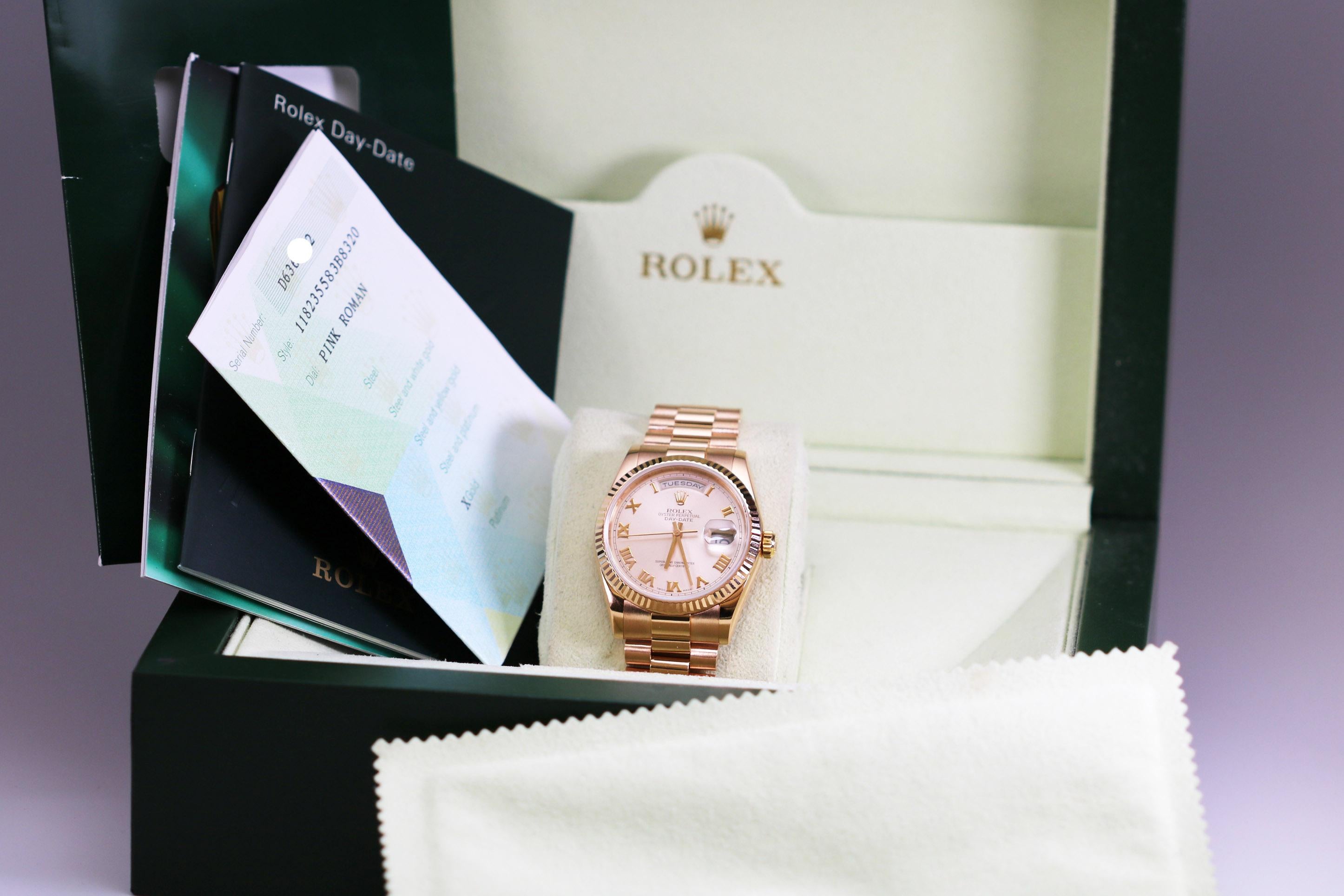 Men's Rolex Rose Gold President Day-Date Ref 118235 with Box and Papers, circa 2005