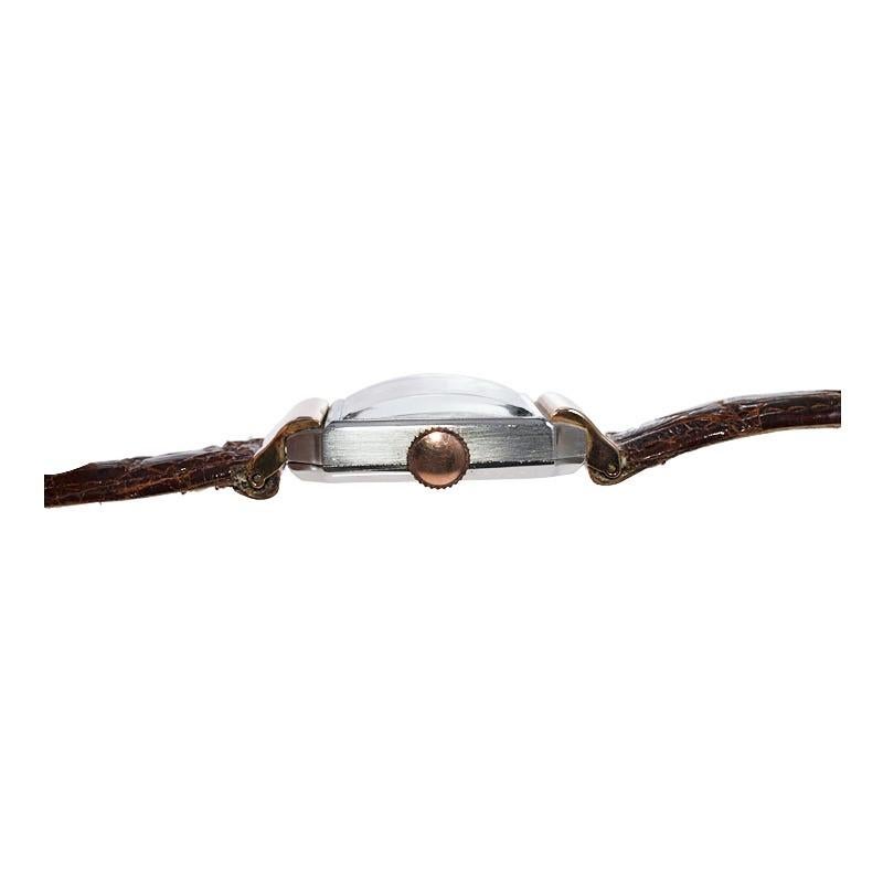 Rolex Rose Gold Stainless Steel Dress Watch, 1930's In Excellent Condition In Long Beach, CA
