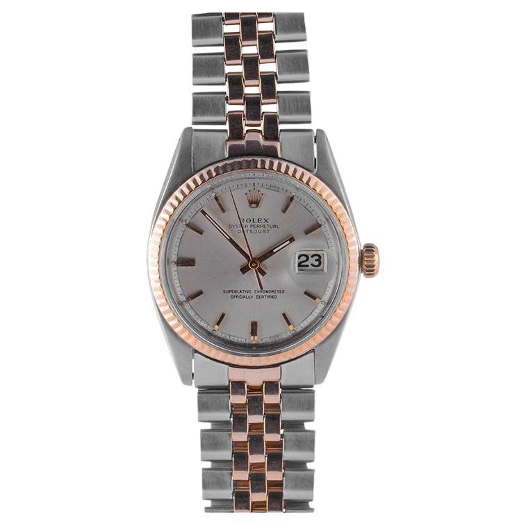 Rolex Rose Gold Stainless Steel Jubilee Bracelet Self-Winding Wristwatch