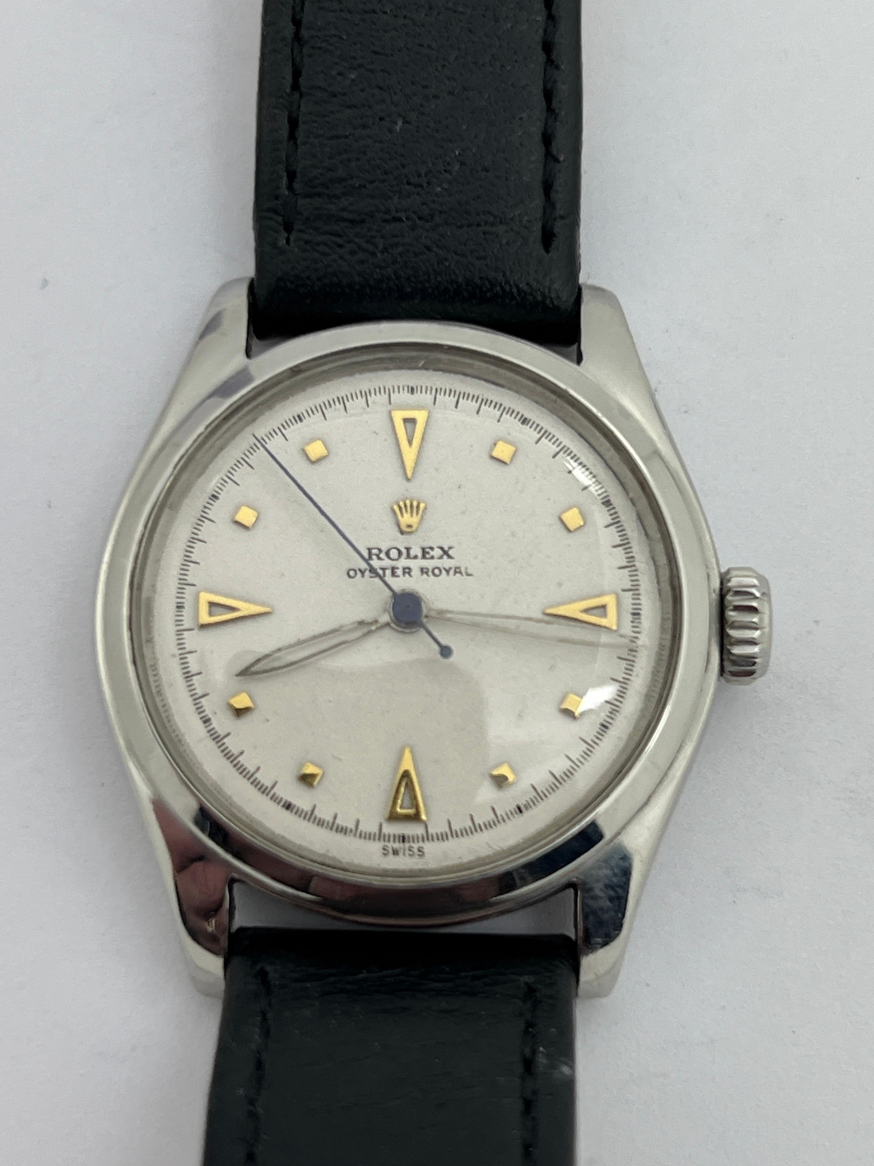 Rolex Royal Precision, 1951, 15 Jewel Super Balance, Stainless Steel In Excellent Condition For Sale In Raleigh, NC