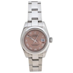 Rolex Salmon Stainless Steel Datejust 179160 Women's Wristwatch 26 mm