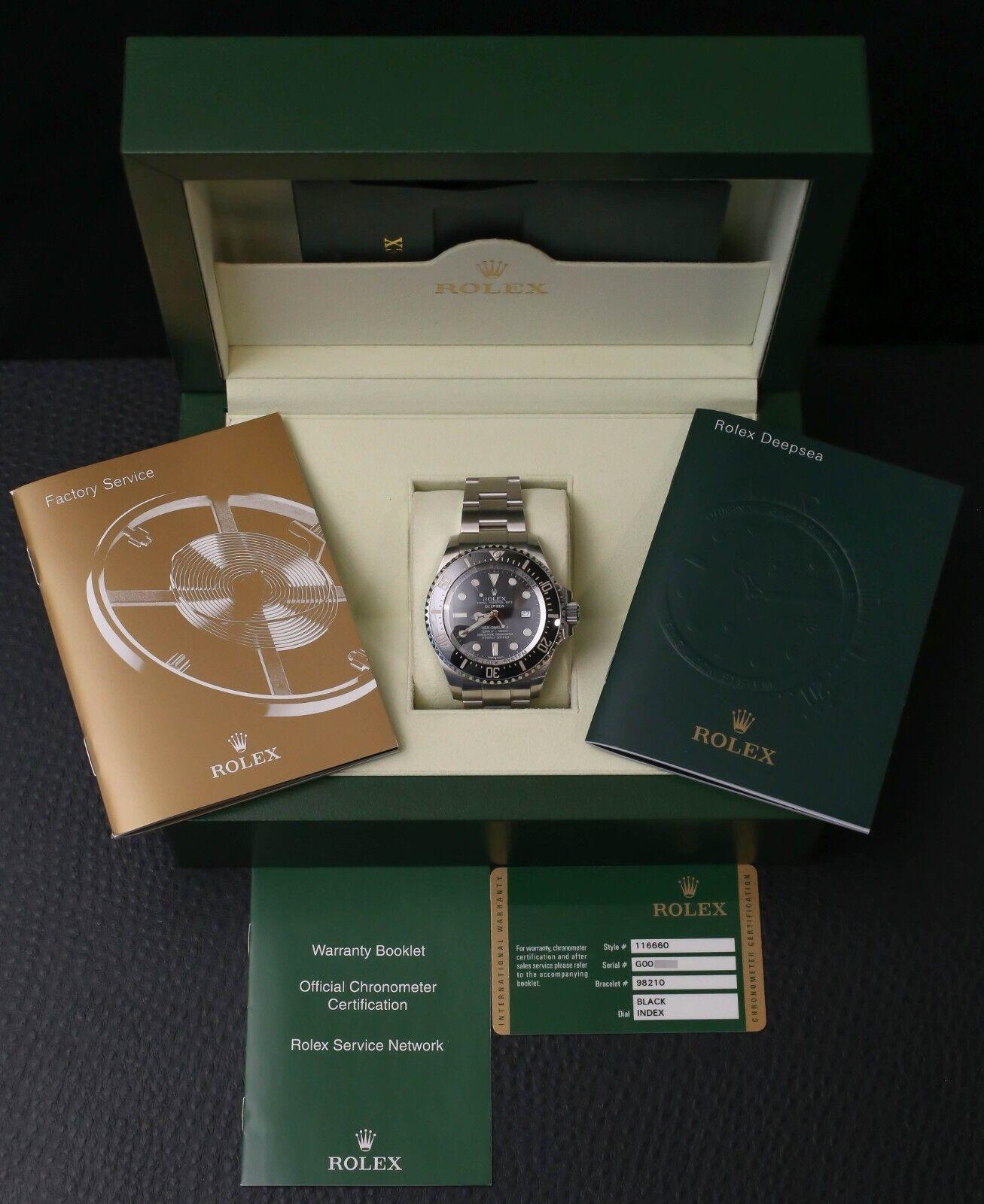 Women's or Men's Rolex Sea-Dweller 116660 Stainless Steel Oyster Bracelet, Box & Papers For Sale