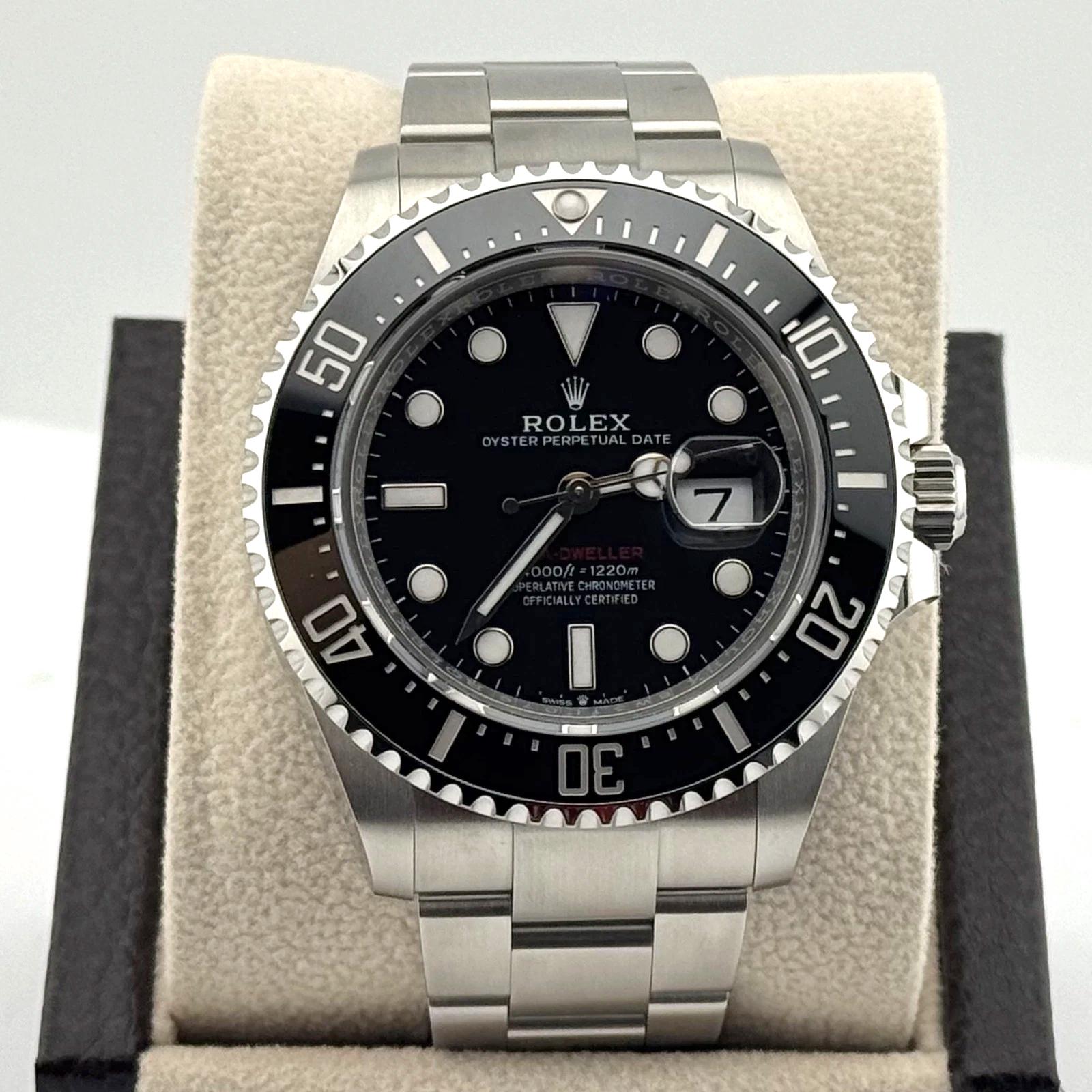 Rolex Sea Dweller 126600 43mm Ceramic bezel Red letters Steel Box Paper 2022 In Excellent Condition For Sale In San Diego, CA