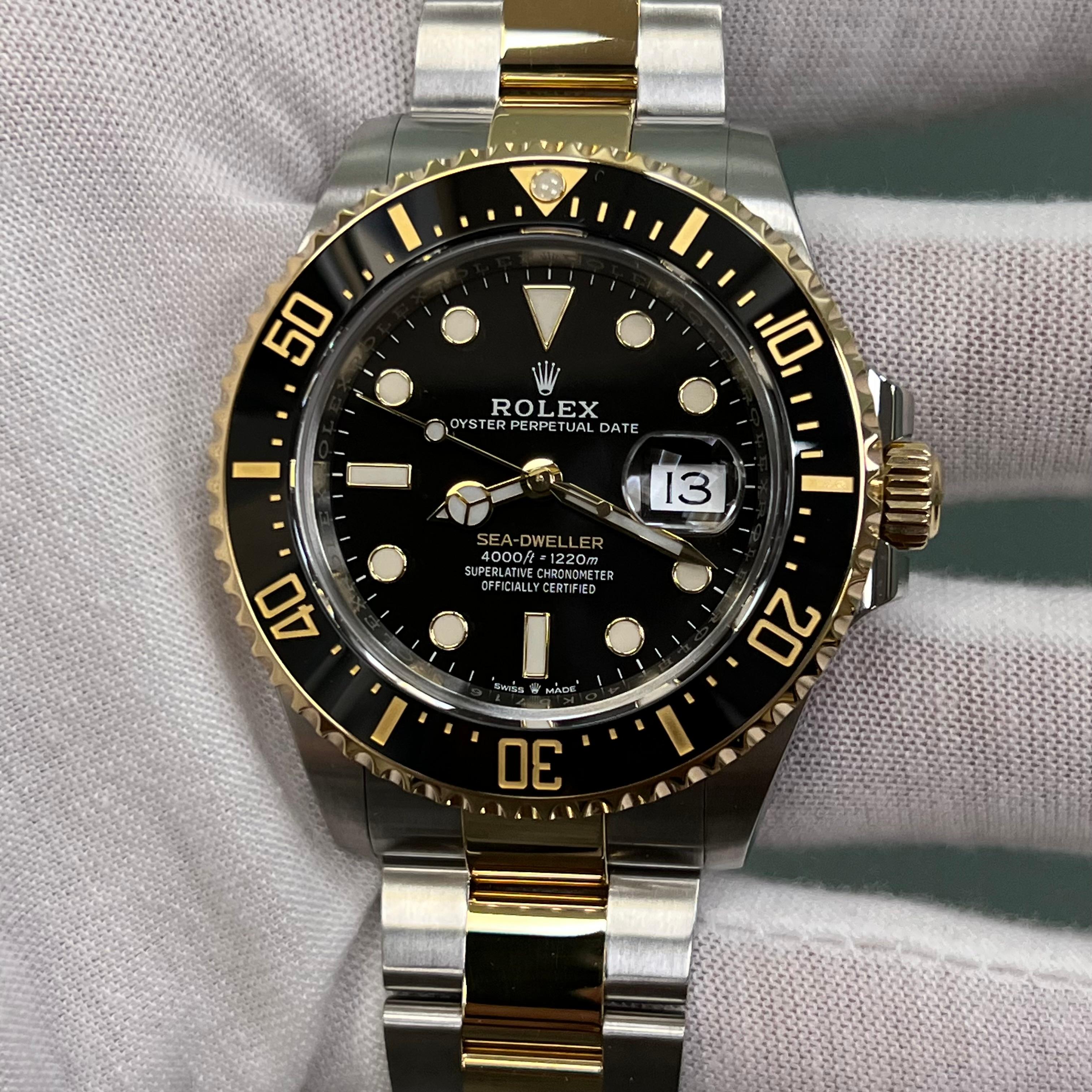 Rolex Sea Dweller 126603 43mm Black Ceramic 18K Yellow Gold Steel Box Paper 8