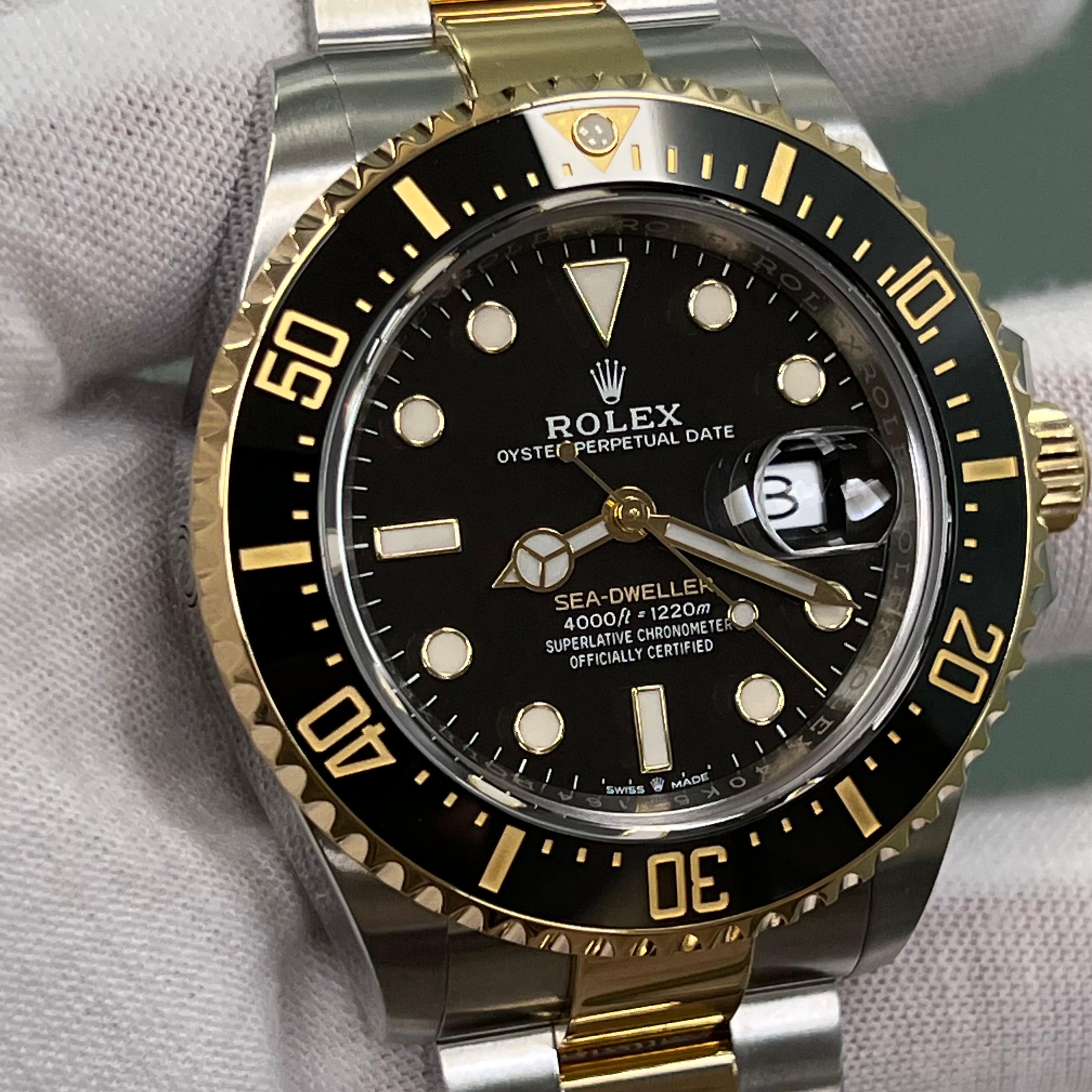 Rolex Sea Dweller 126603 43mm Black Ceramic 18K Yellow Gold Steel Box Paper 9