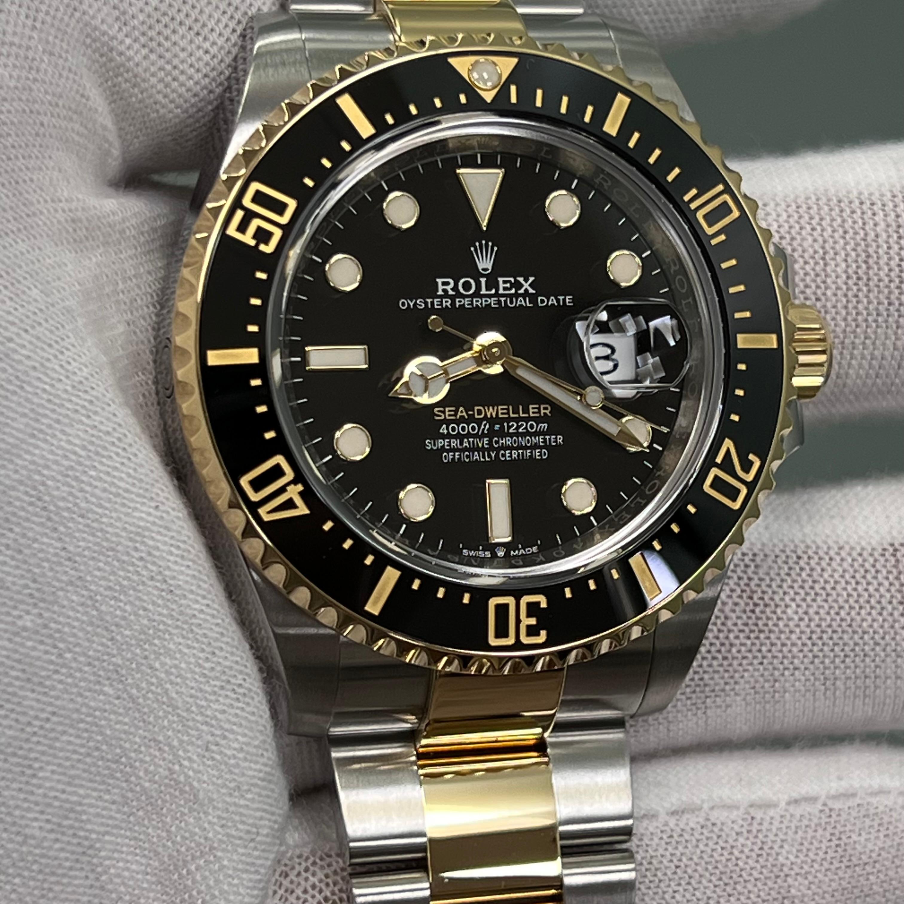 Rolex Sea Dweller 126603 43mm Black Ceramic 18K Yellow Gold Steel Box Paper 11