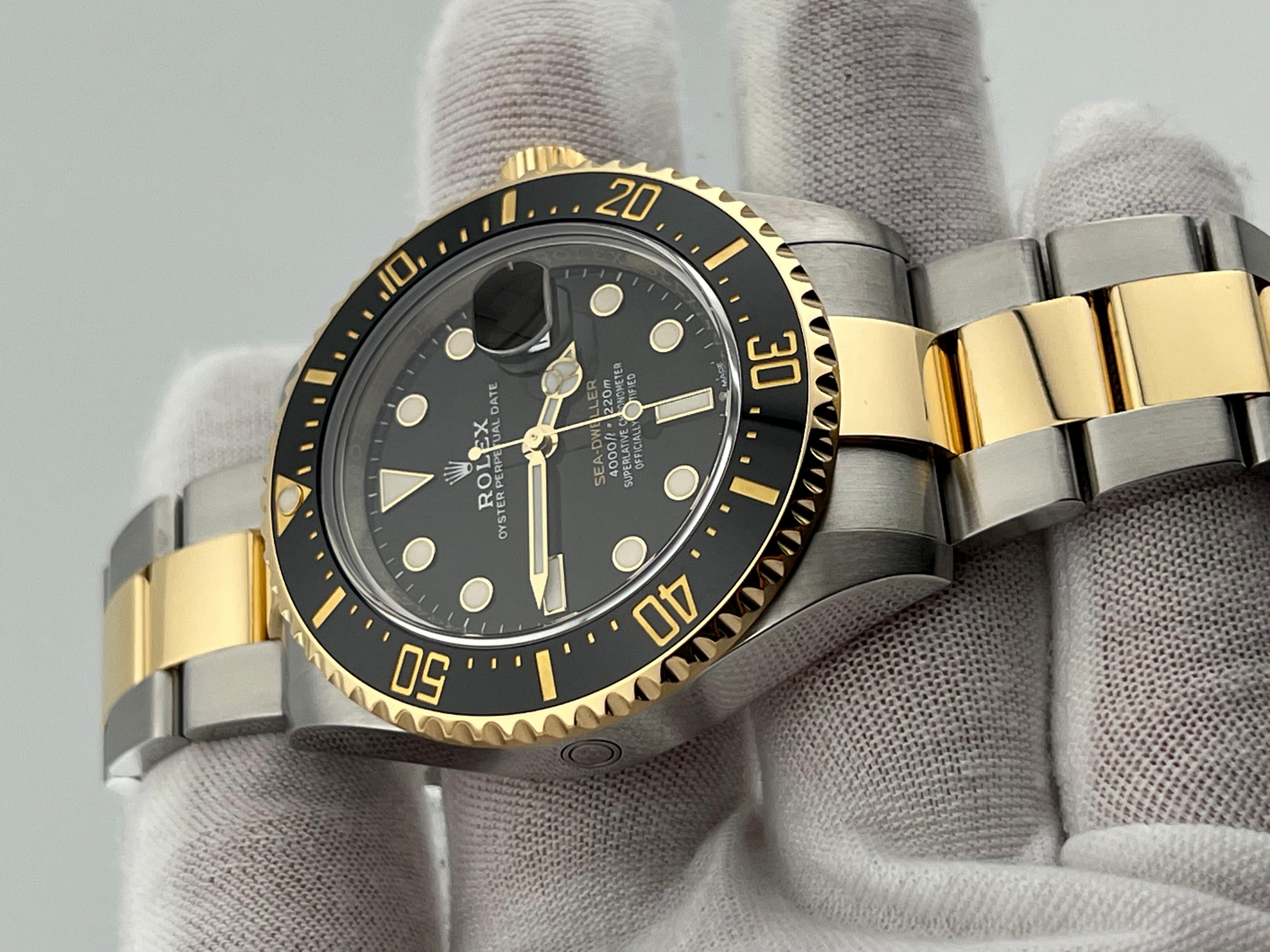 Rolex Sea Dweller 126603 43mm Black Ceramic 18K Yellow Gold Steel Box Paper 1