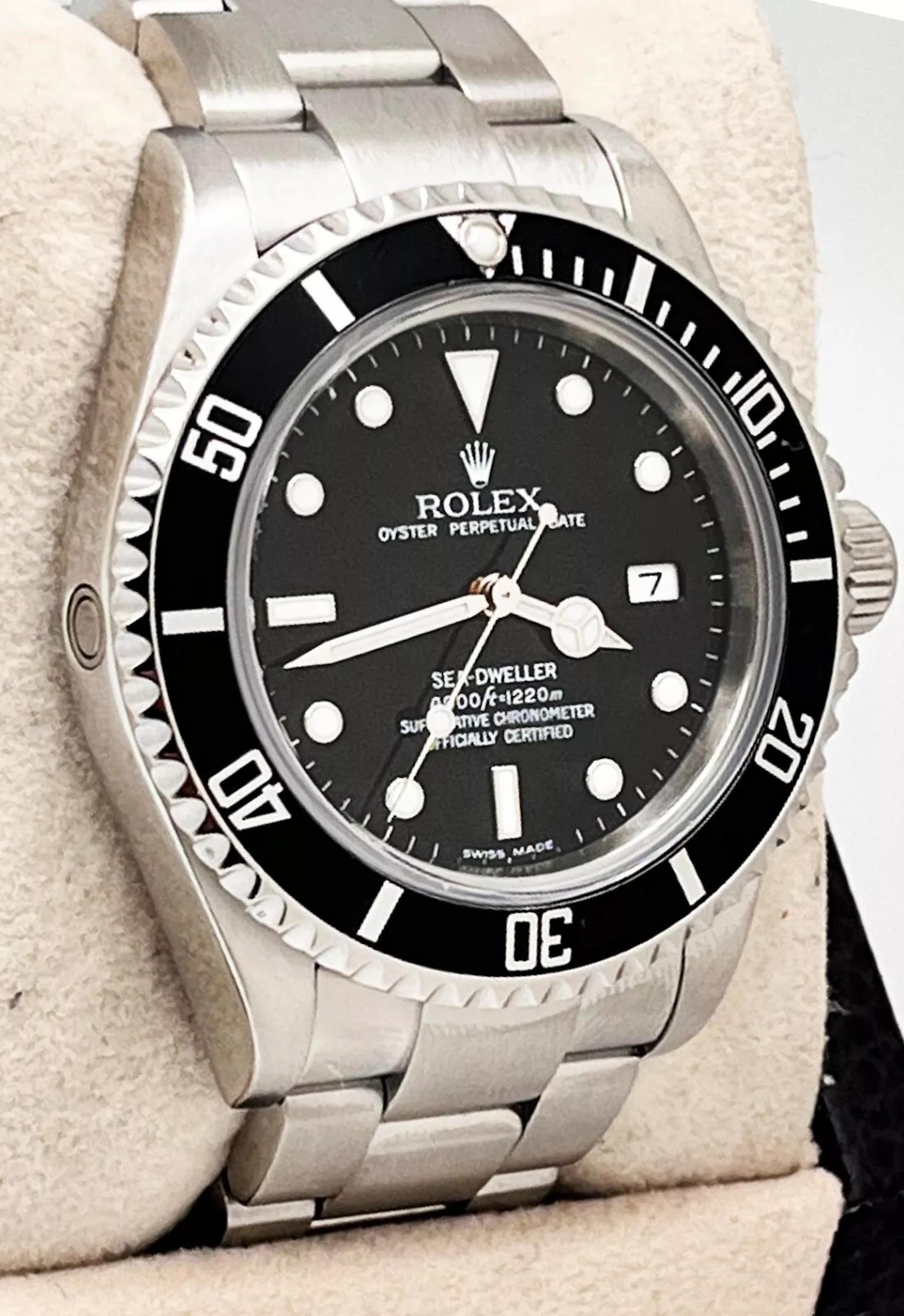 Rolex Sea Dweller 16600 40mm Black Dial Black Bezel Stainless Steel 2003 In Excellent Condition In San Diego, CA