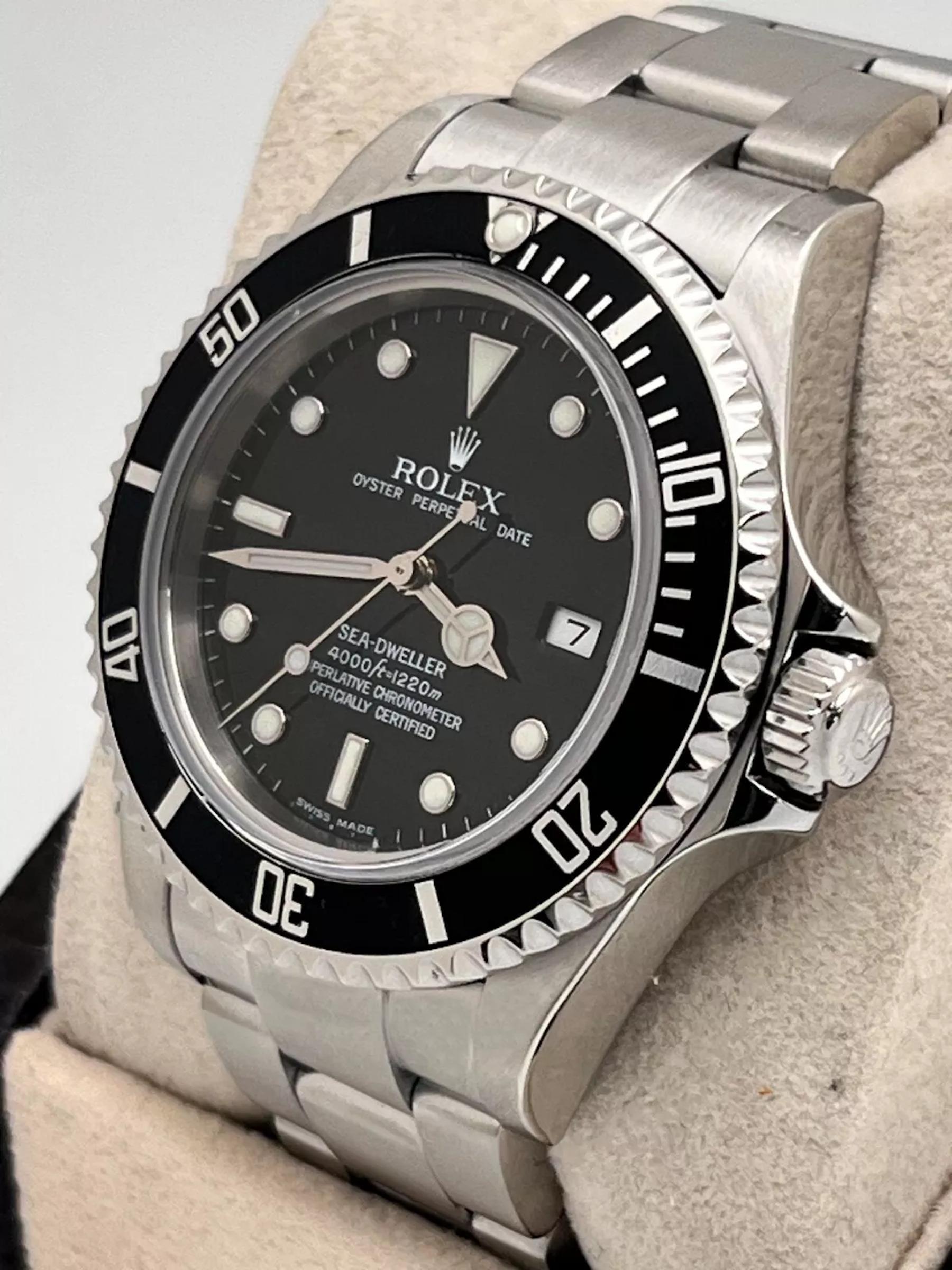 Men's Rolex Sea Dweller 16600 40mm Black Dial Black Bezel Stainless Steel 2003