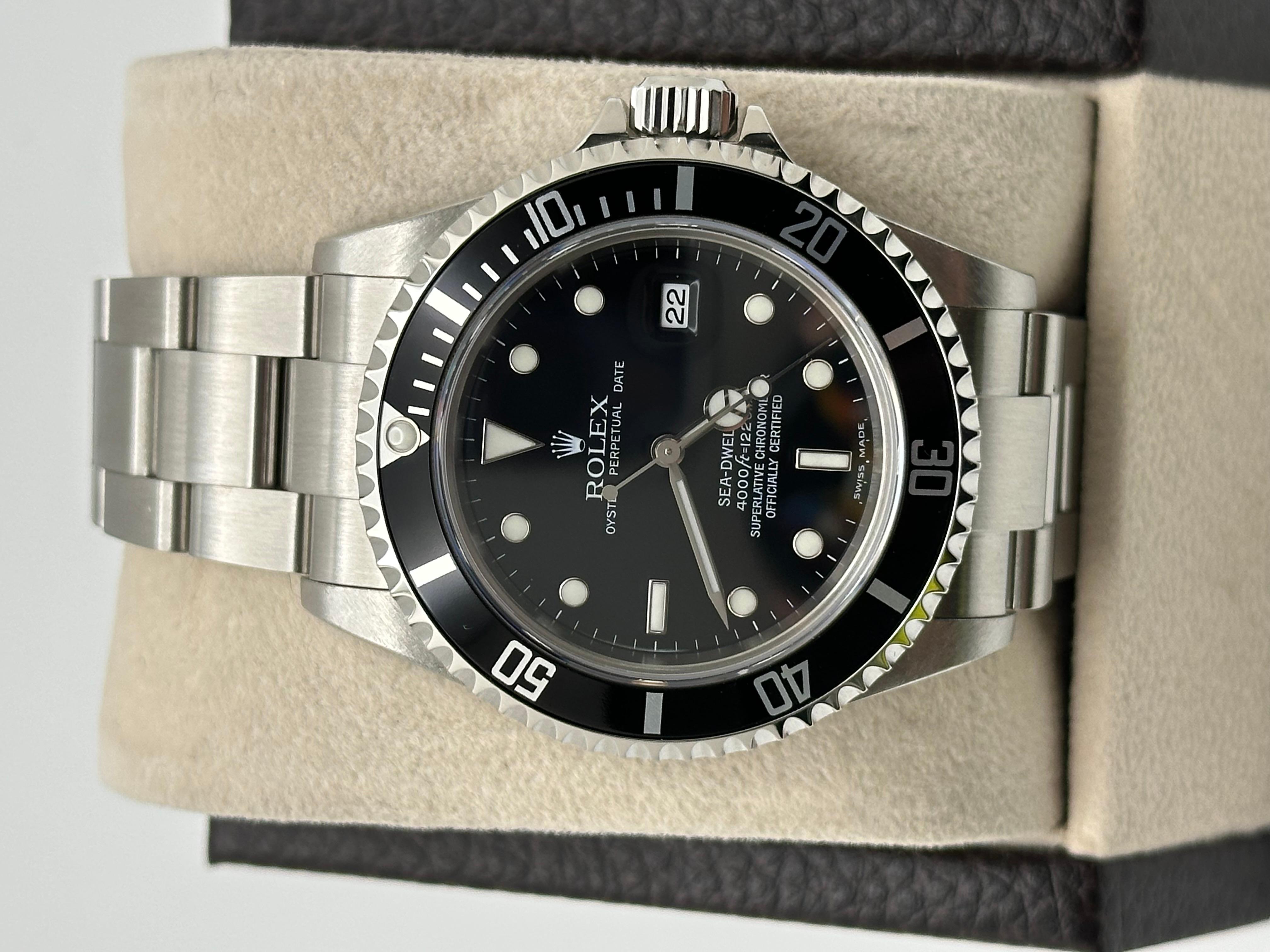 Rolex Sea Dweller 16600 40mm Acero Inoxidable Negro 2005 Caja Papel 2
