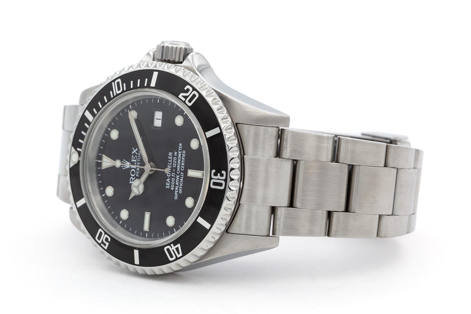 Contemporary Rolex Sea-Dweller 16600 40mm Stainless Steel Sport 4000ft No Holes