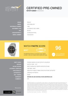 Rolex Sea-Dweller 1665, Black Dial, Certified and Warranty