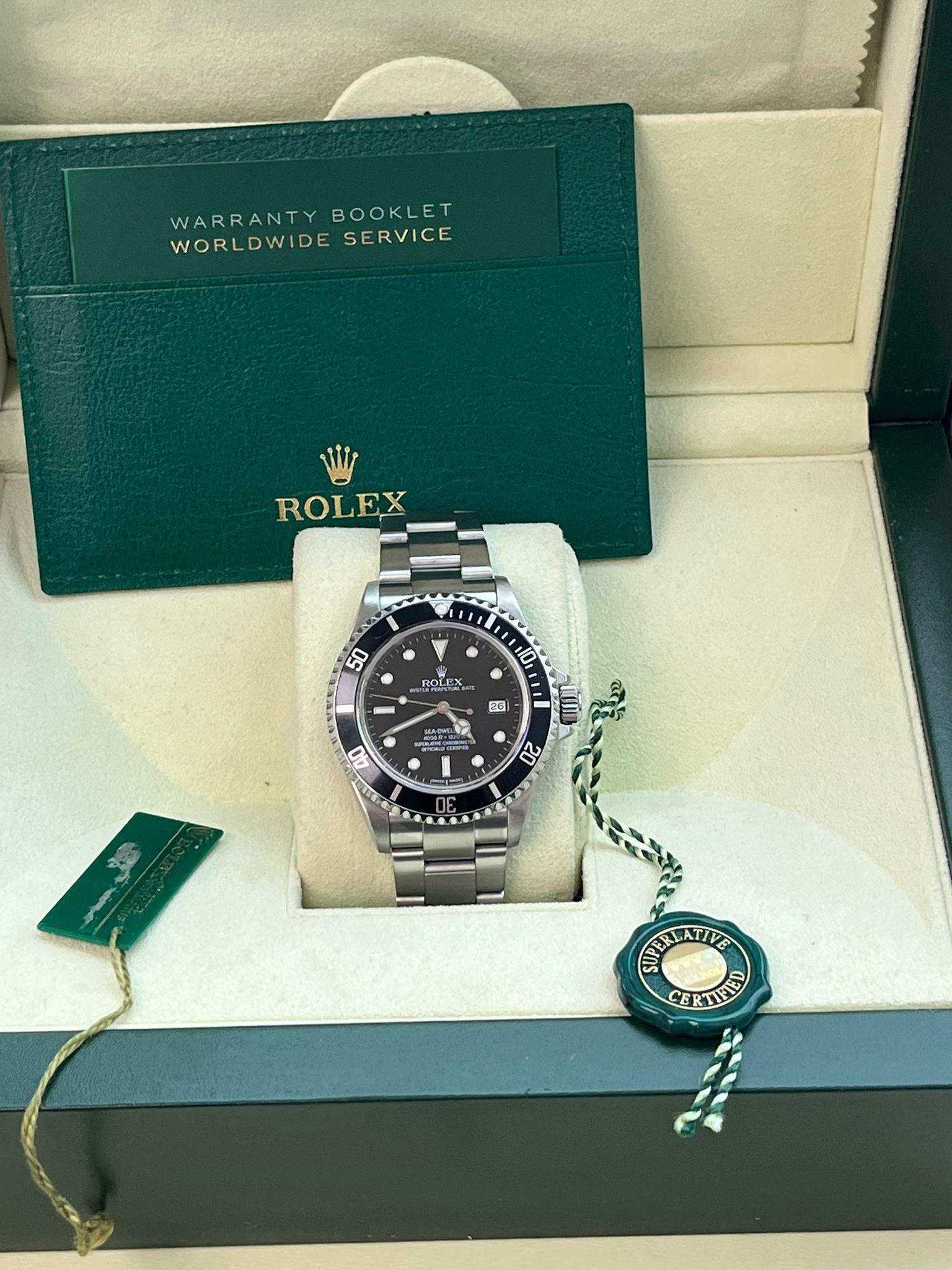 Rolex Sea-Dweller 4000 40mm Black Dial Stainless Steel Oyster Men's Watch 16600 For Sale 3