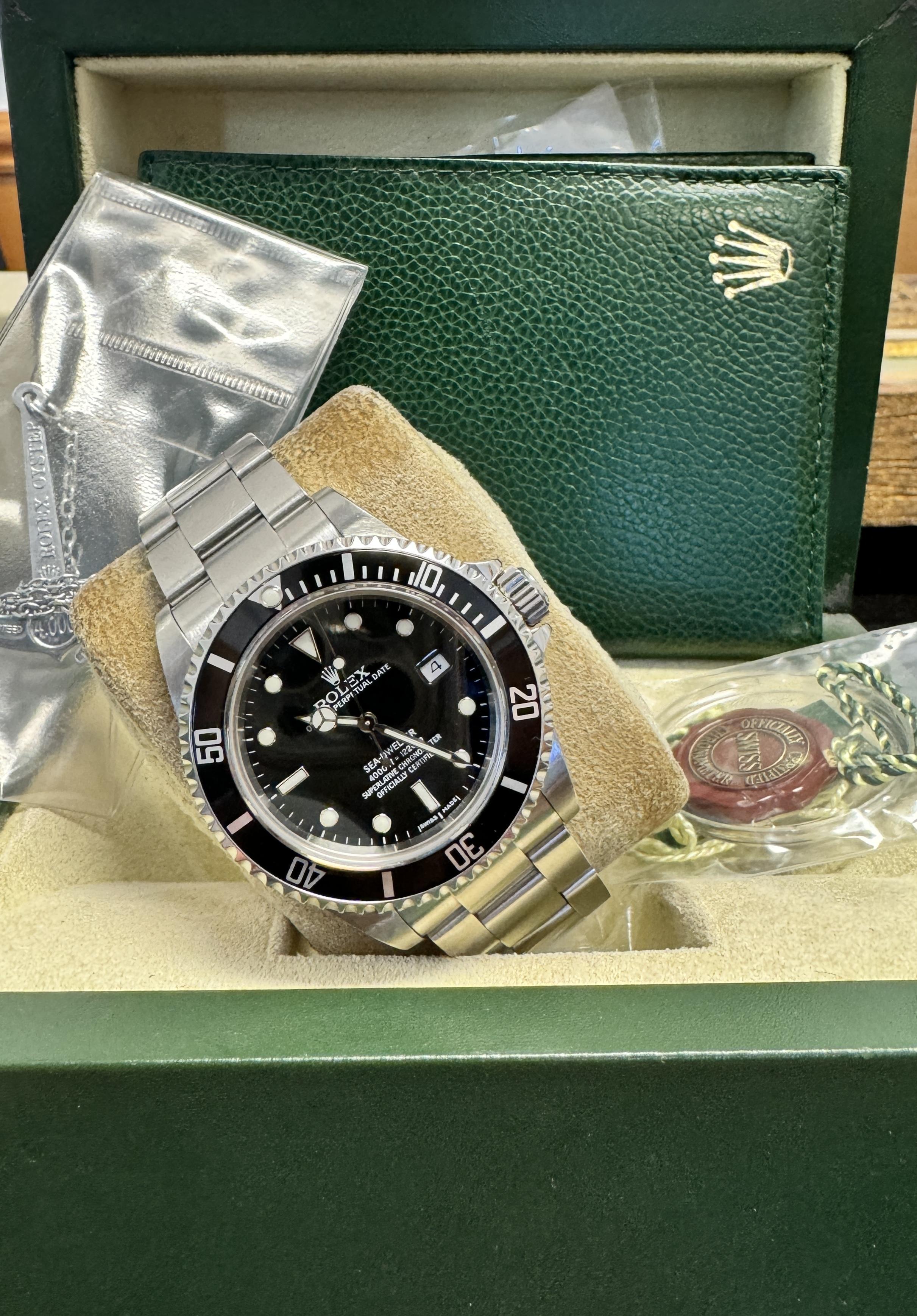 Modern Rolex Sea-Dweller 40mm Ref. 16600 Watch With Box and Papers For Sale