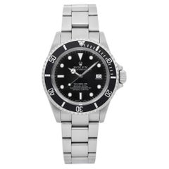 Retro Rolex Sea Dweller Steel Date Black Dial Automatic Mens Watch 16600