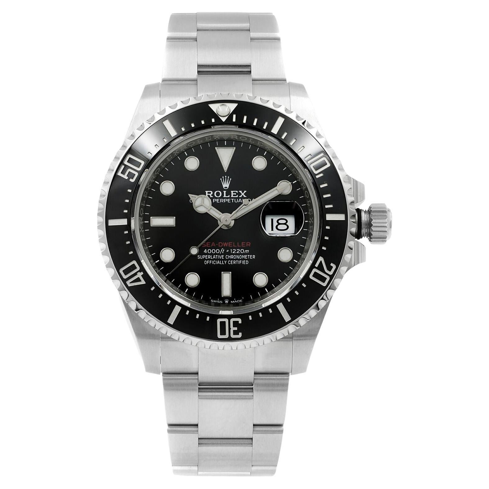 Rolex Sea Dweller Red Line Steel Ceramic Black Dial Automatic Watch 126600 For Sale