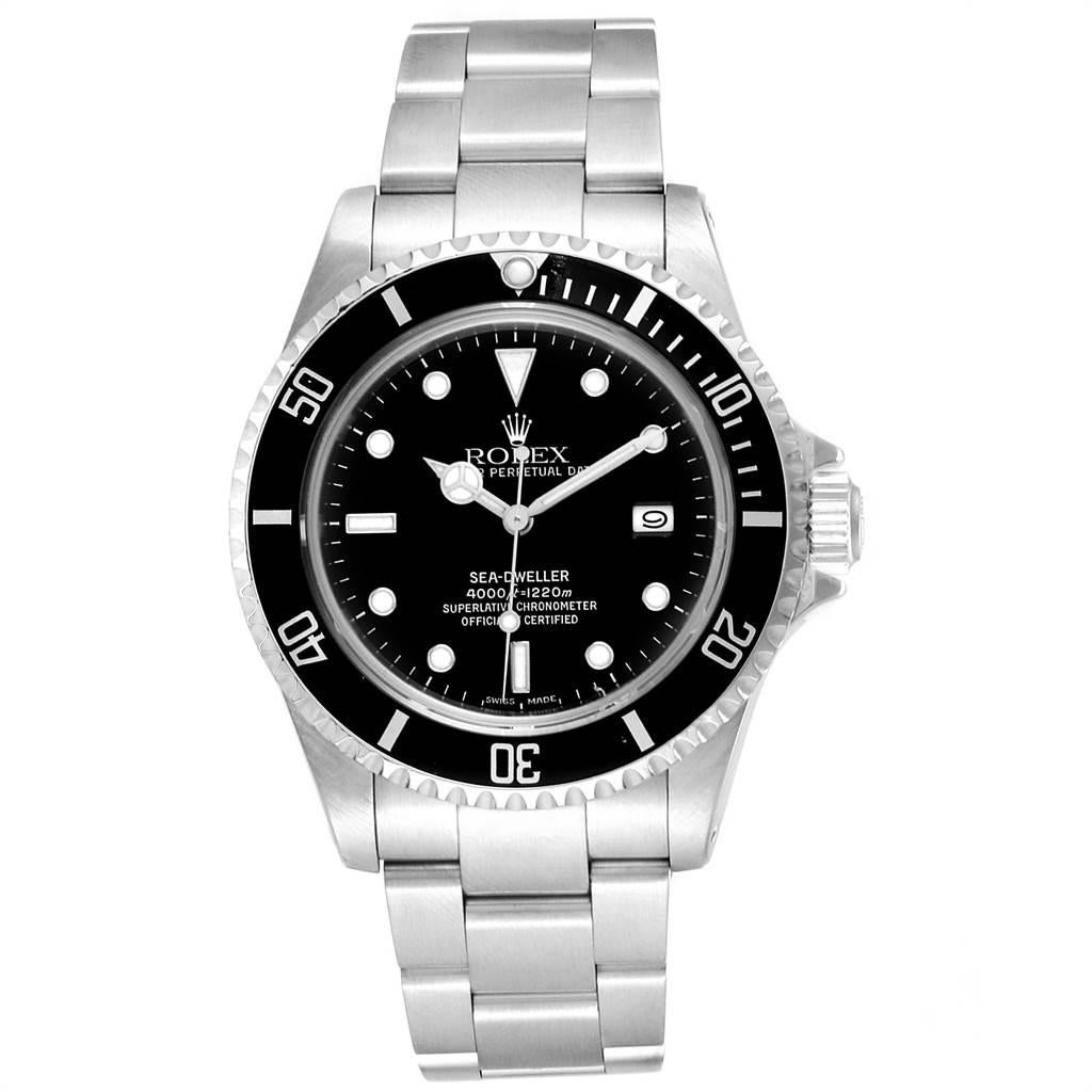 Rolex Sea-Dweller Black Dial Automatic Steel Men’s Watch 16600 In Good Condition For Sale In Atlanta, GA