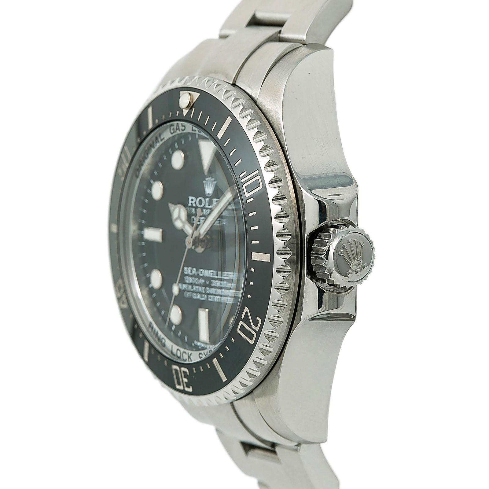 Modern Rolex Sea-Dweller Deepsea 116660 Men's Automatic Watch with B&P, Year 2015