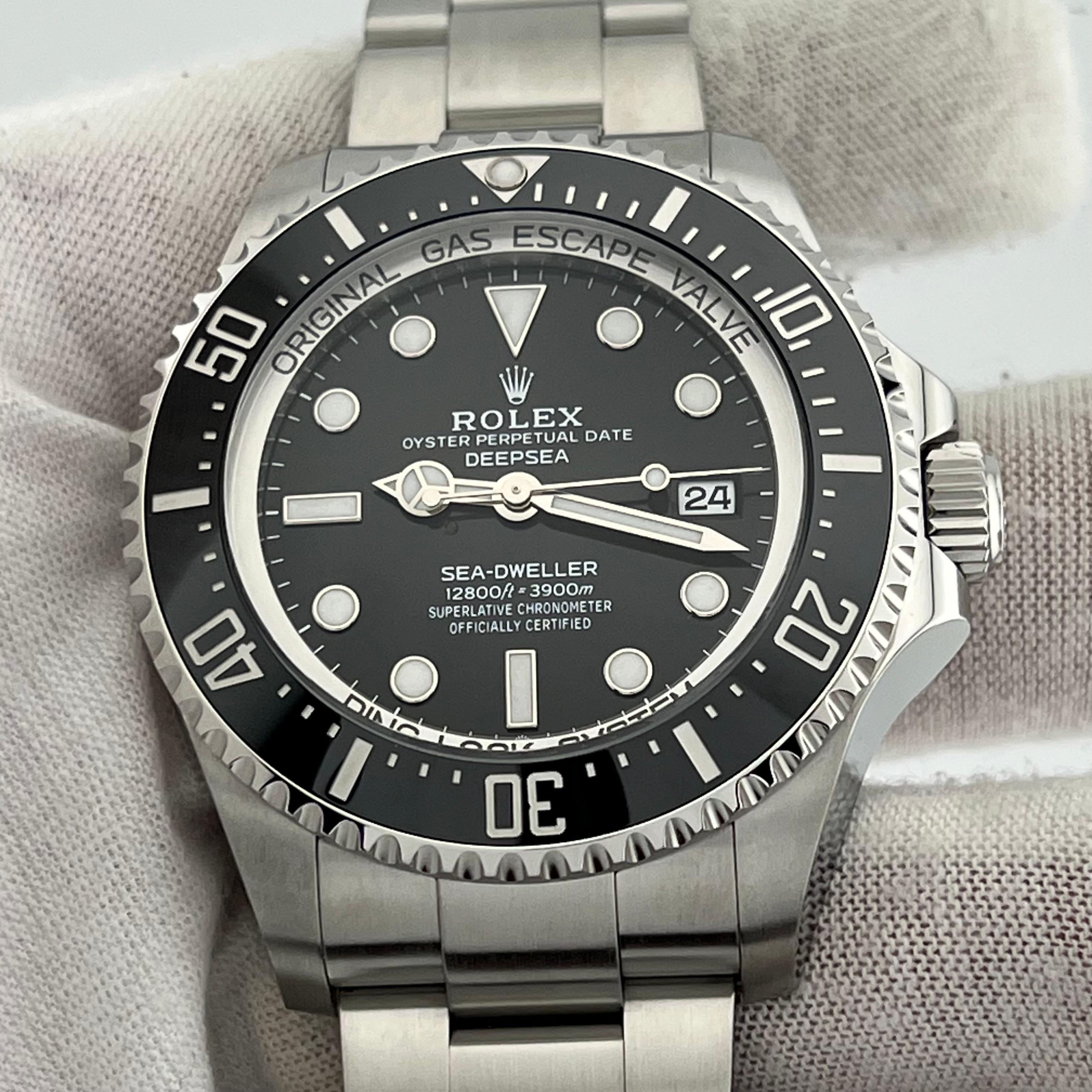 Men's Rolex Sea Dweller Deepsea 136660 Black Ceramic Stainless Box Paper 2023 For Sale