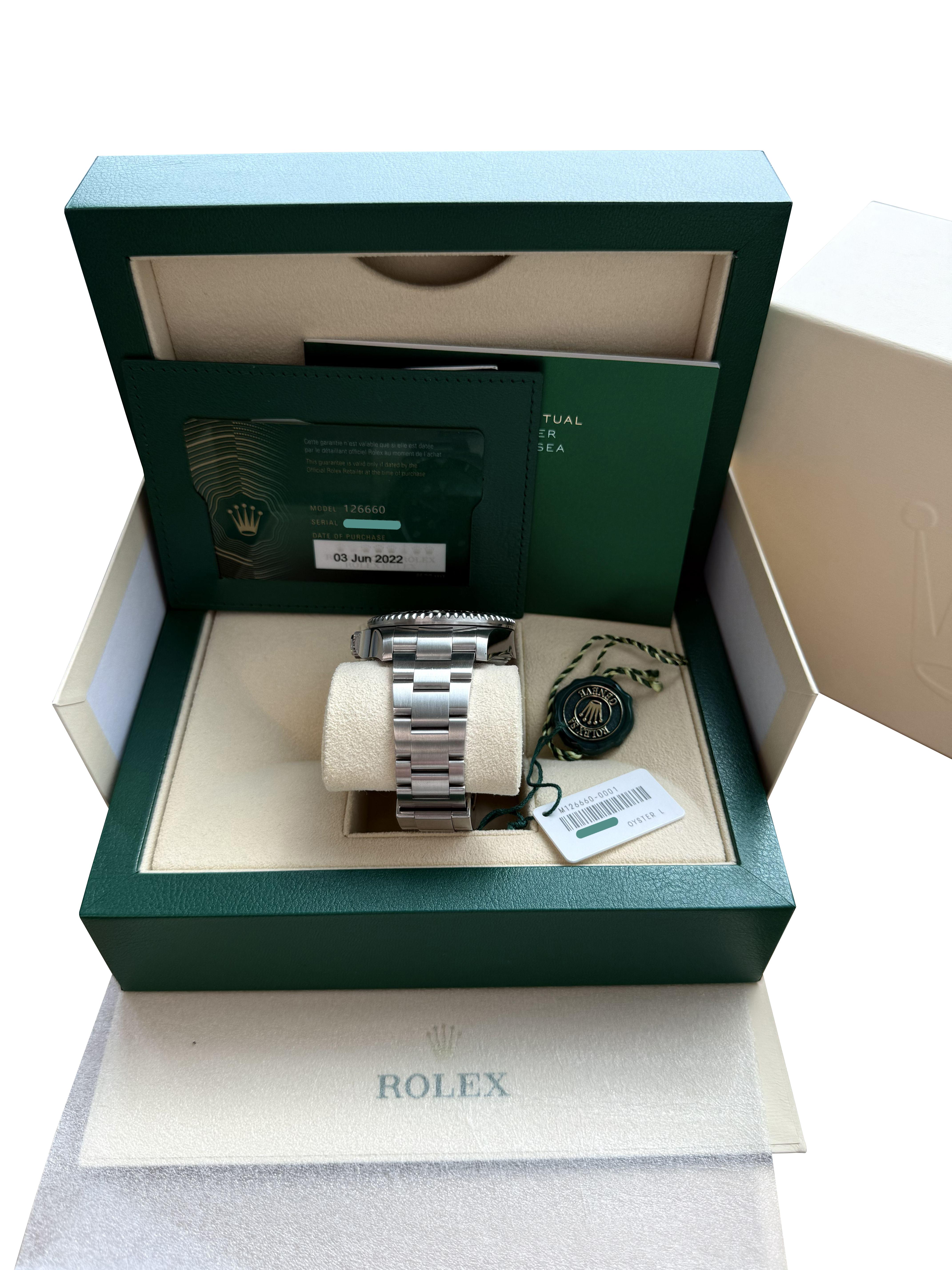Rolex Sea-Dweller Deepsea 44mm Quadrante nero Orologio Oyster in acciaio inossidabile 126660 in vendita 10