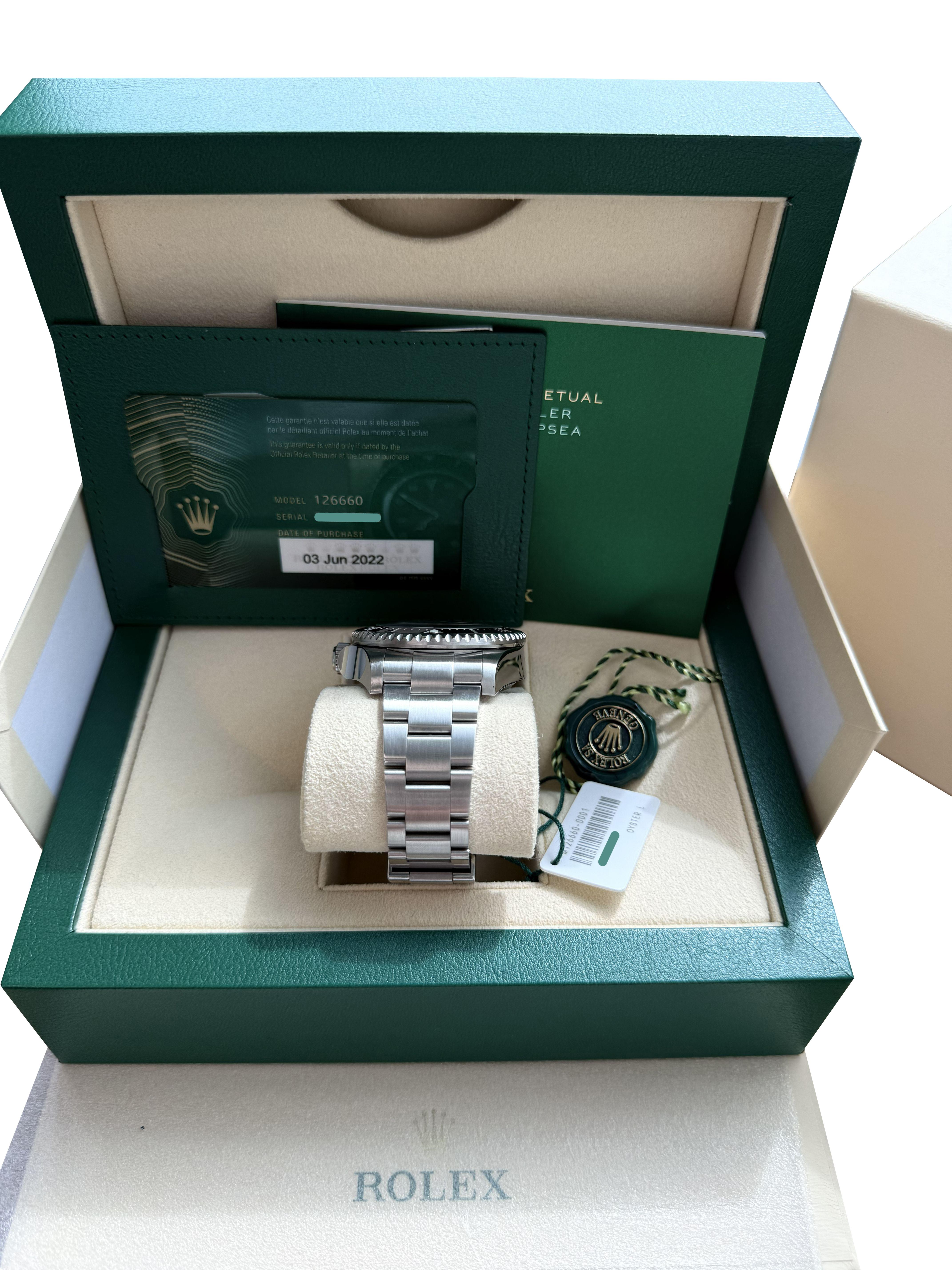 Rolex Sea-Dweller Deepsea 44mm Quadrante nero Orologio Oyster in acciaio inossidabile 126660 in vendita 11