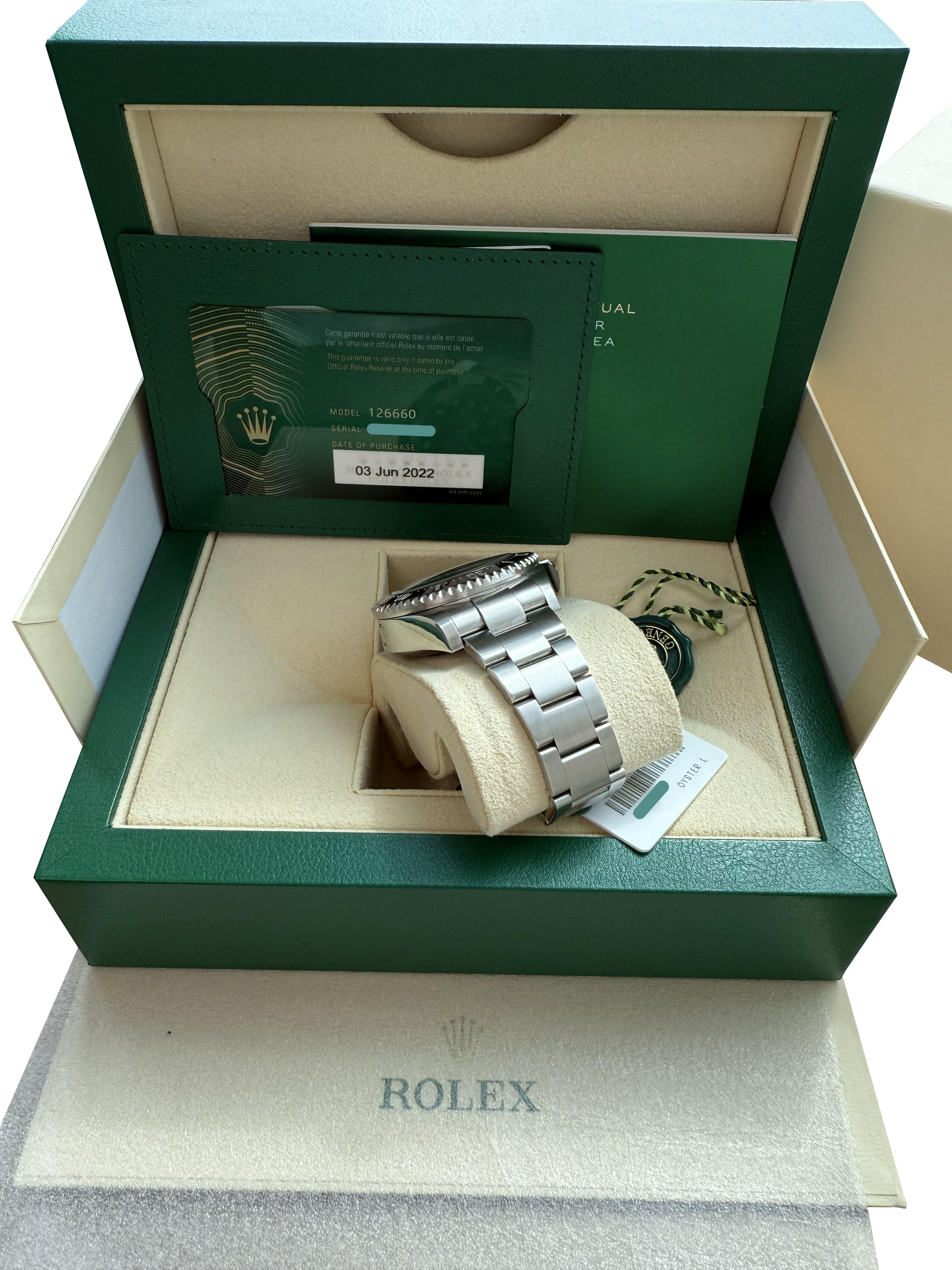 Rolex Sea-Dweller Deepsea 44mm Quadrante nero Orologio Oyster in acciaio inossidabile 126660 in vendita 12