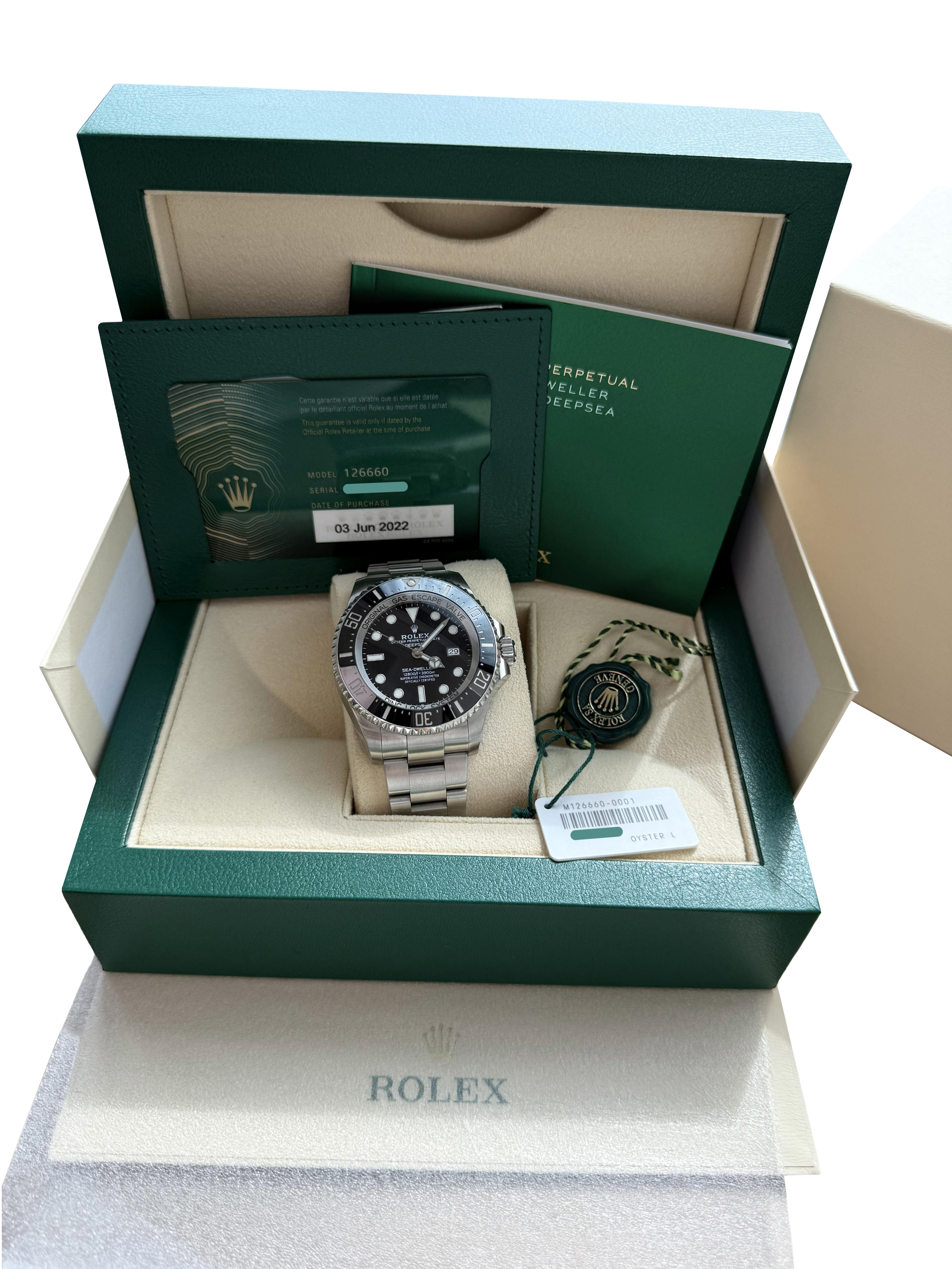 Rolex Sea-Dweller Deepsea 44mm Quadrante nero Orologio Oyster in acciaio inossidabile 126660 in vendita 1