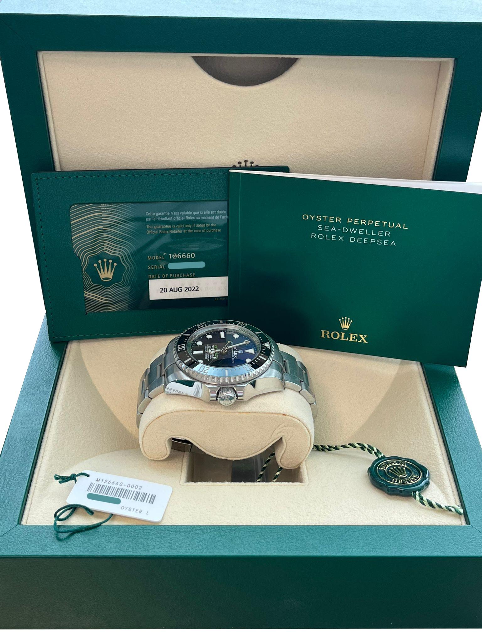 Rolex Sea-Dweller Deepsea 44mm Cameron D-Blue Steel Mens Watch 126660 For Sale 13
