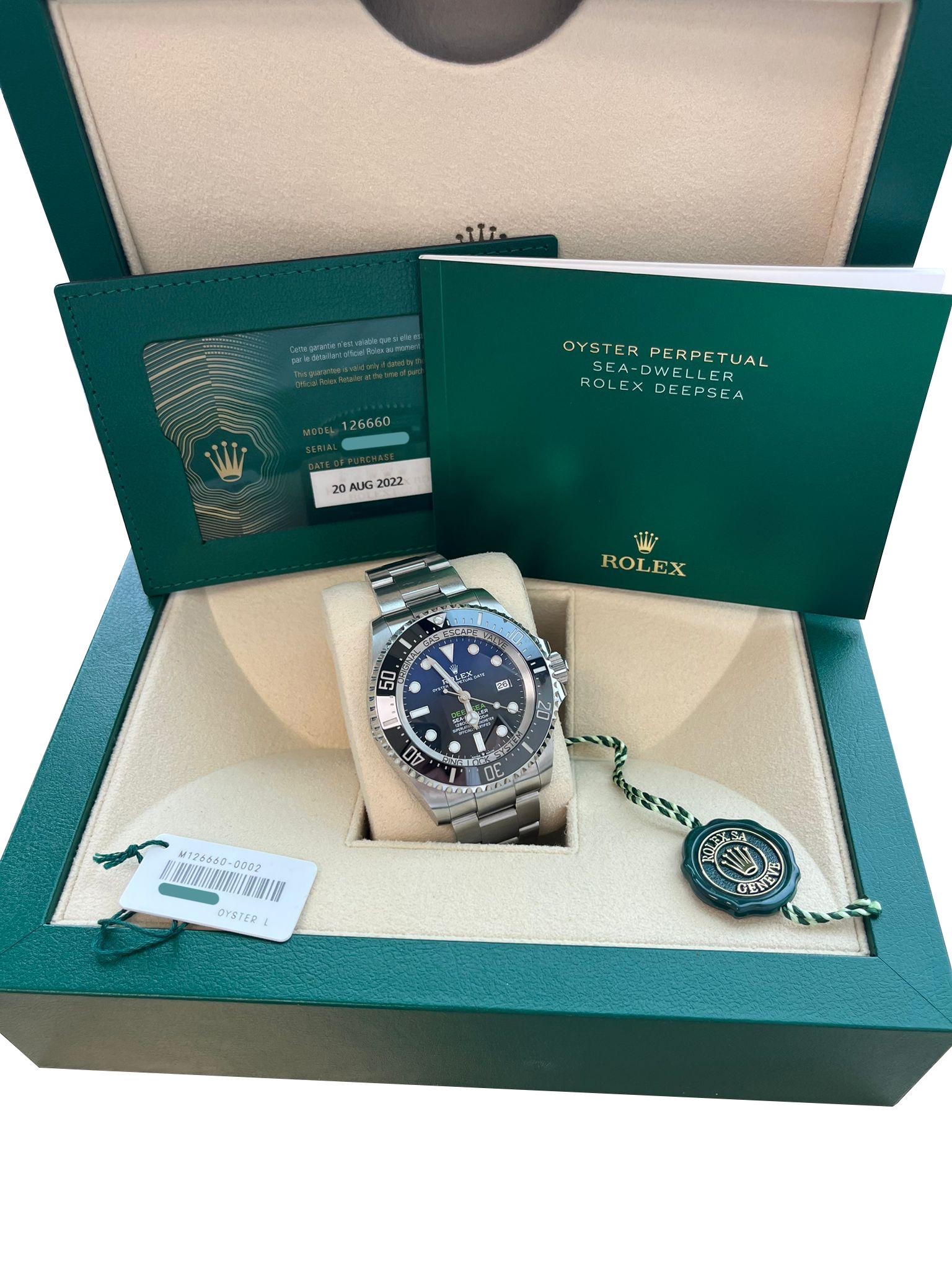 Modernist Rolex Sea-Dweller Deepsea 44mm Cameron D-Blue Steel Mens Watch 126660 For Sale