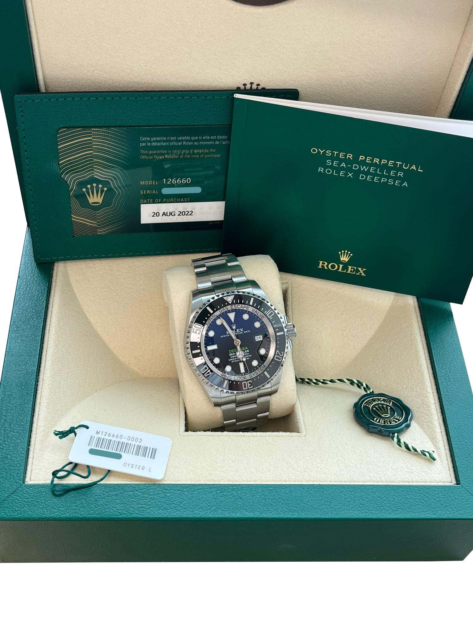 Rolex Sea-Dweller Deepsea 44mm Cameron D-Blue Steel Mens Watch 126660 In Excellent Condition For Sale In Aventura, FL