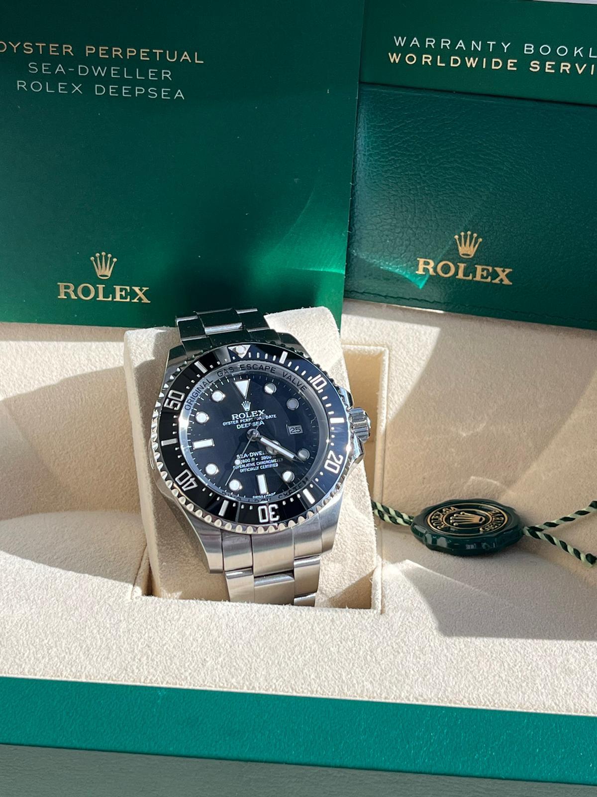 Rolex Sea-Dweller Deepsea 44mm Keramik-Lünette Schwarzes Zifferblatt Oystersteel-Uhr 116660 Herren im Angebot