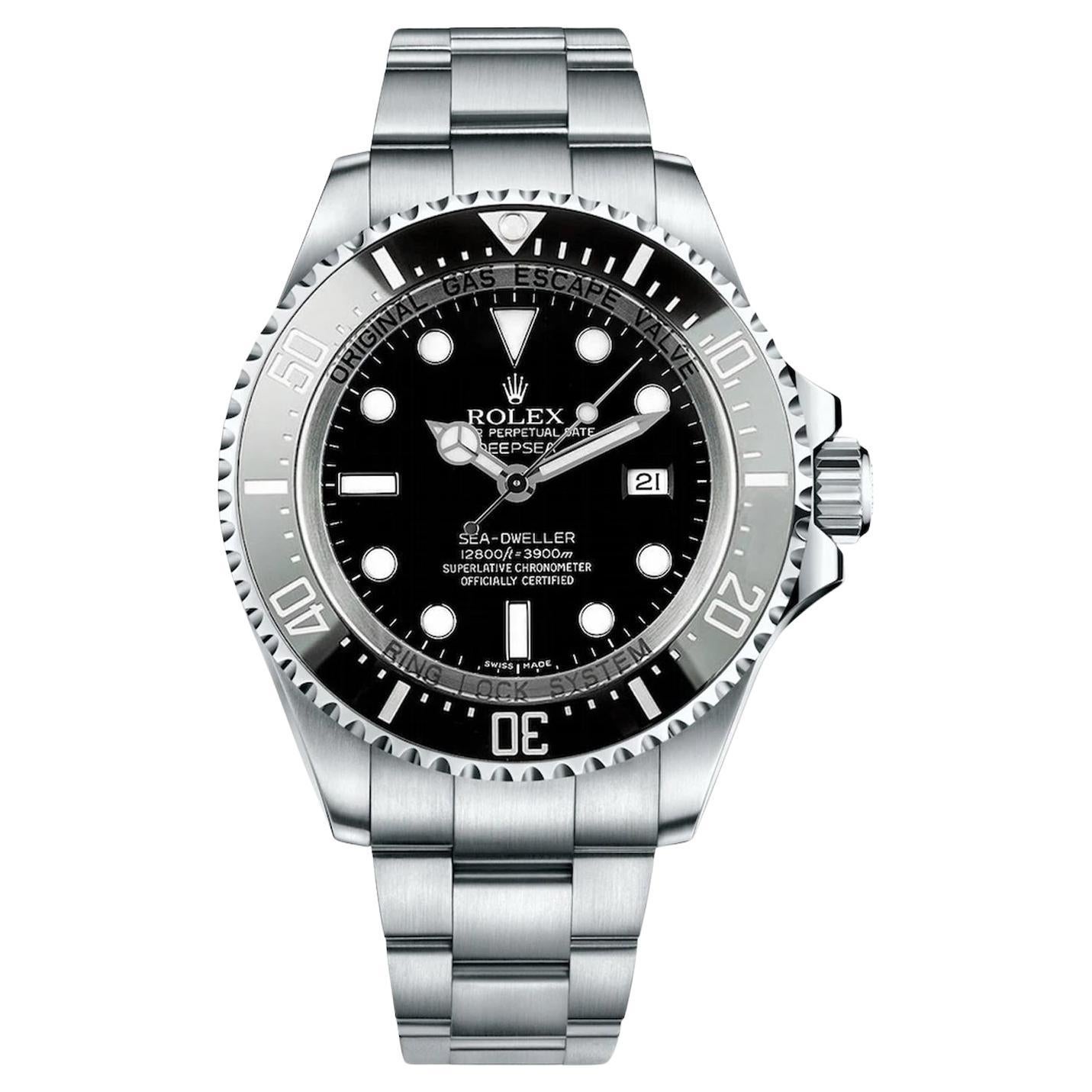Rolex Sea-Dweller Deepsea 44mm Ceramic Bezel Black Dial Oystersteel Watch 116660 For Sale