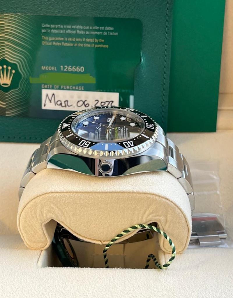 Modernist Rolex Sea-Dweller Deepsea James Cameron Blue Stainless Steel Watch 126660 For Sale