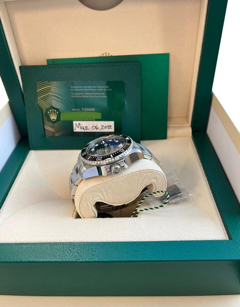 Rolex Sea-Dweller Deepsea James Cameron Blue Stainless Steel Watch 126660 In New Condition For Sale In Aventura, FL